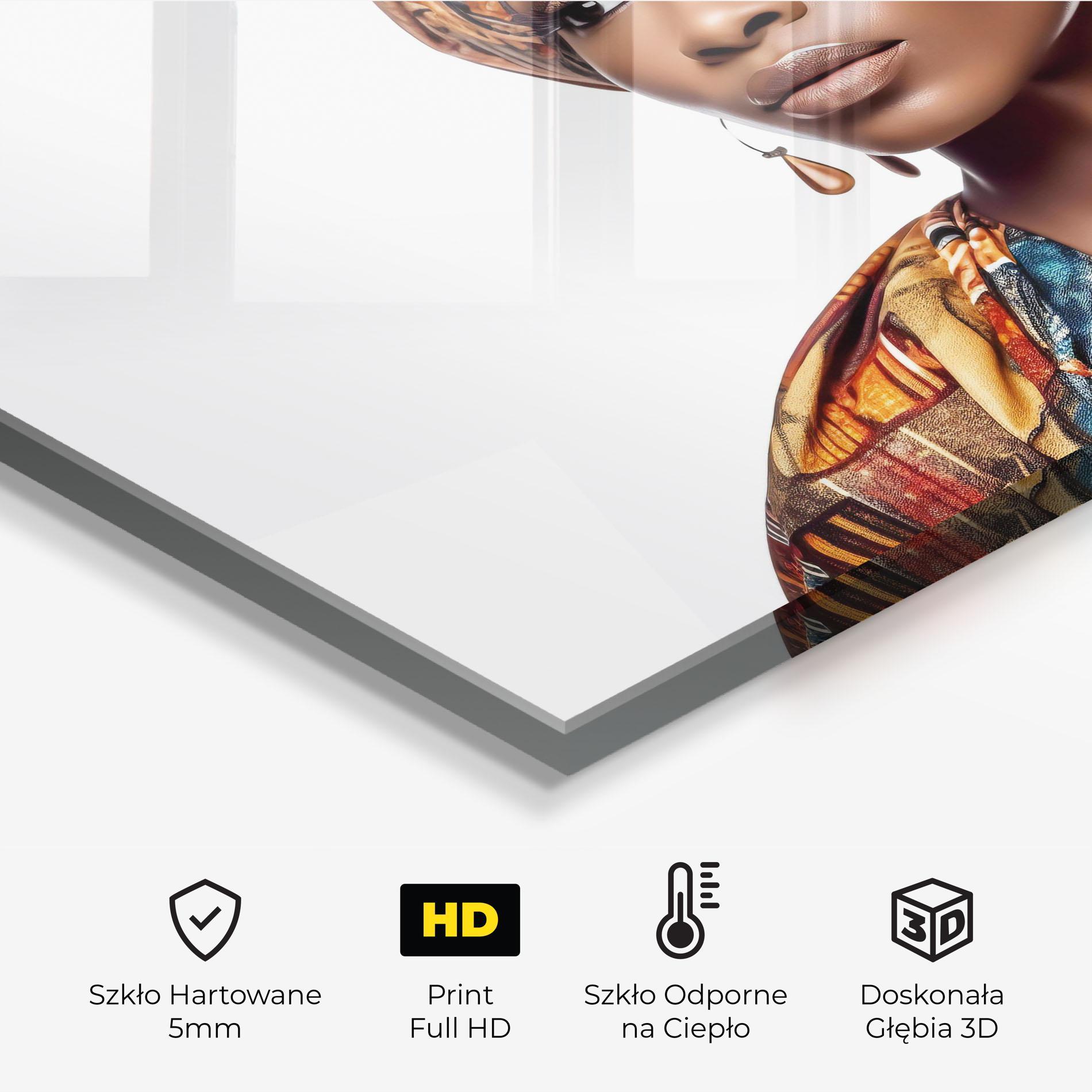 Panel Szklany do Kuchni African Woman Turban mockup 2