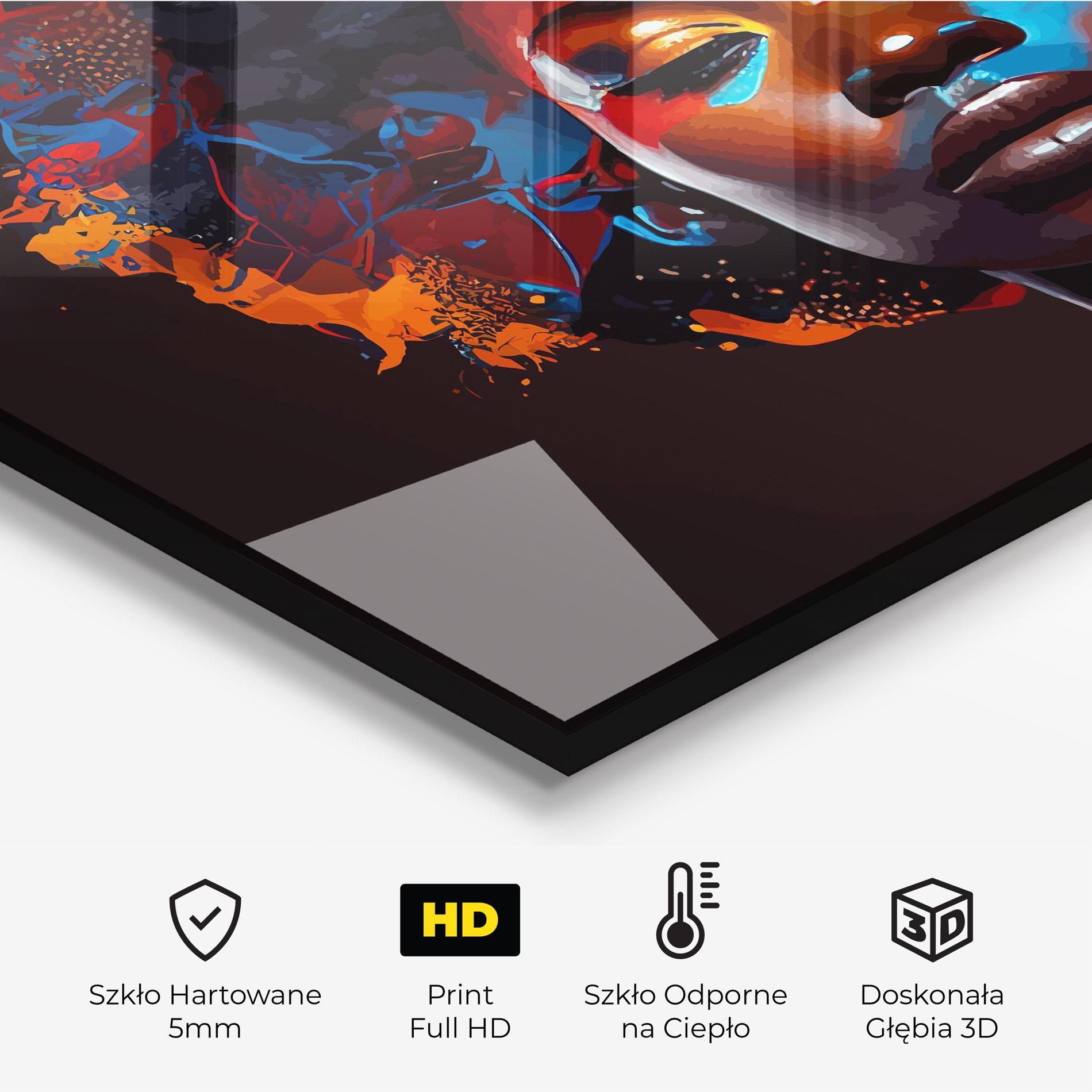 Panel Szklany do Kuchni Africat Yellow Hair mockup 2