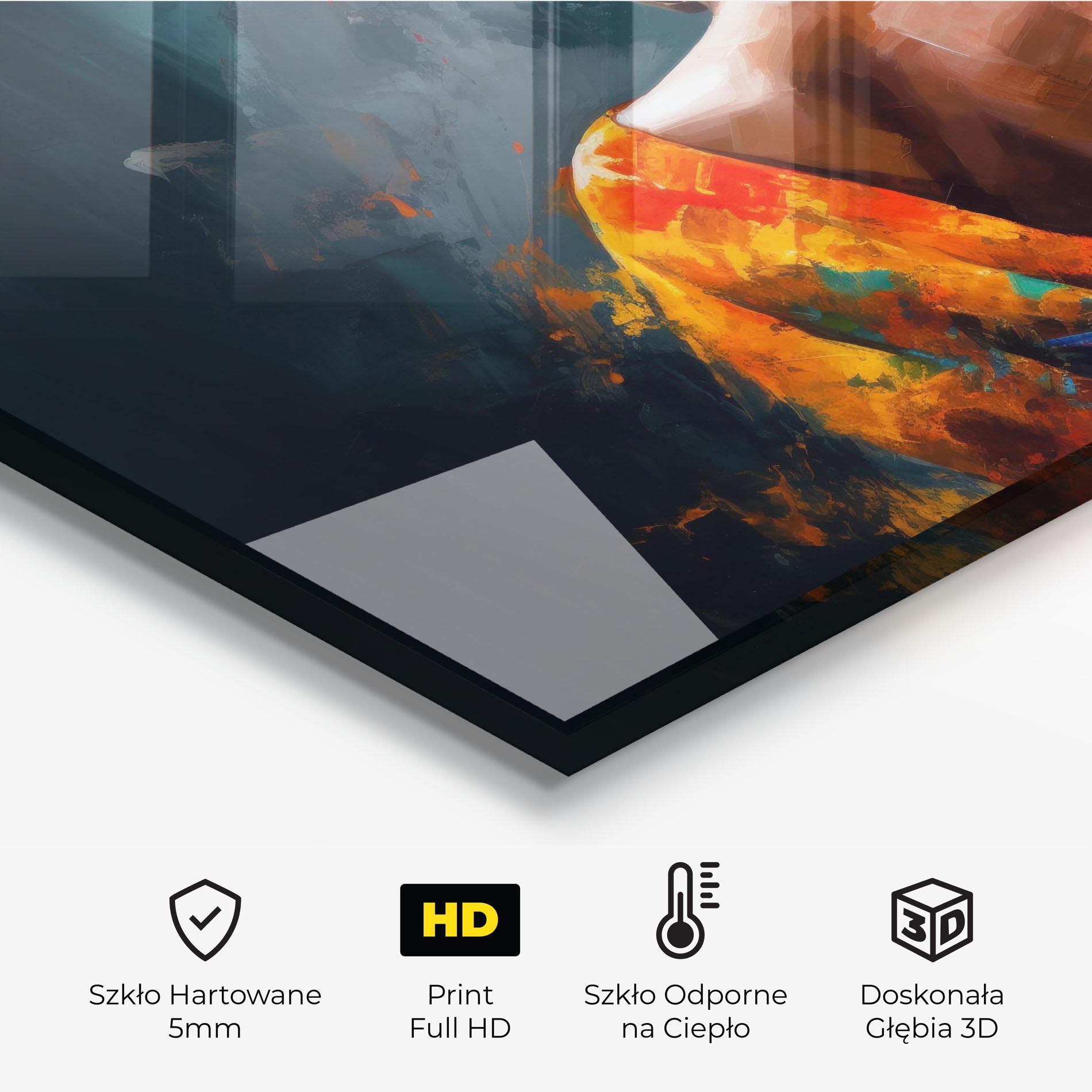 Panel Szklany do Kuchni Colorful Turban Woman mockup 2