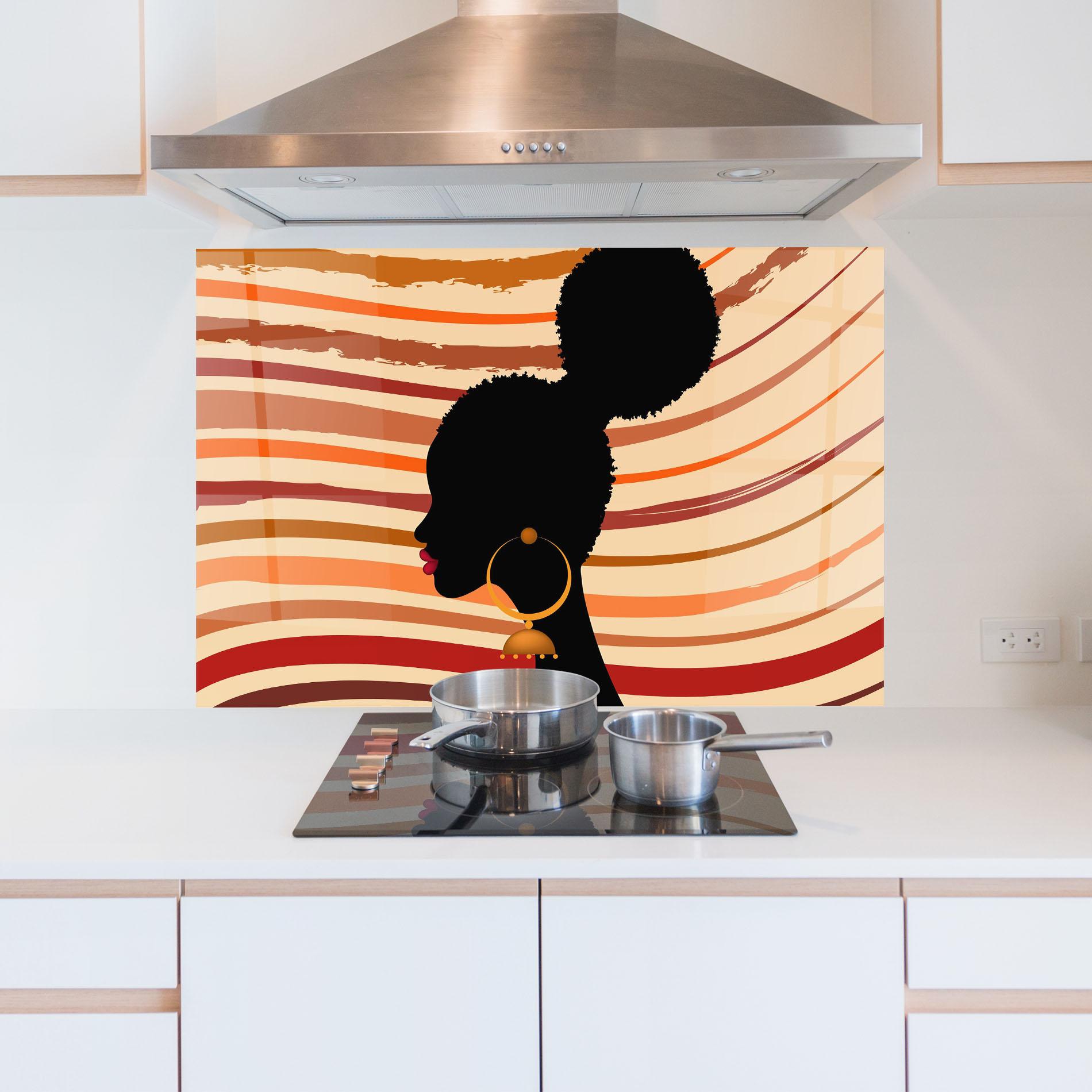 Panel Szklany do Kuchni African Hairstyle mockup 5