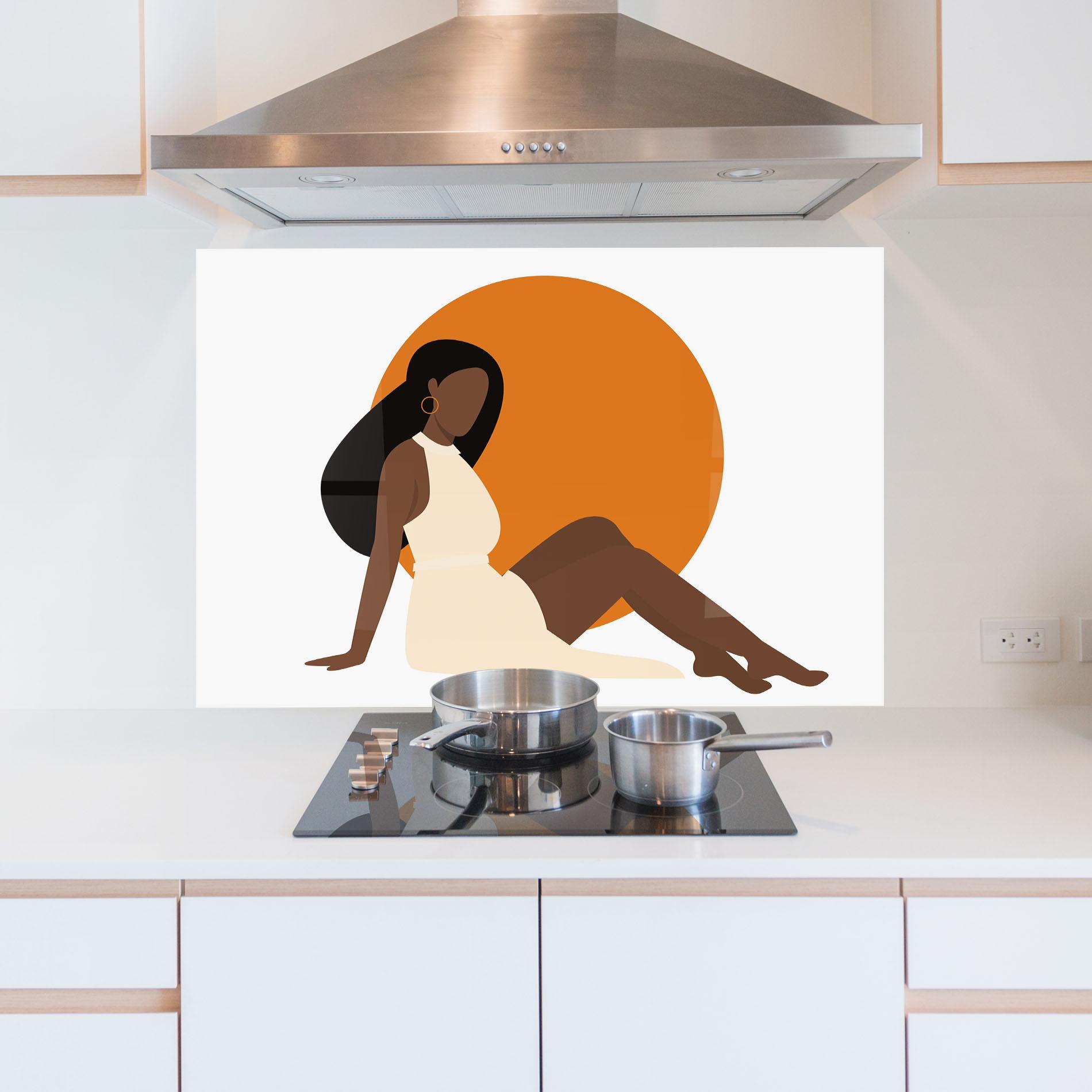 Panel Szklany do Kuchni African Woman Dress mockup 5