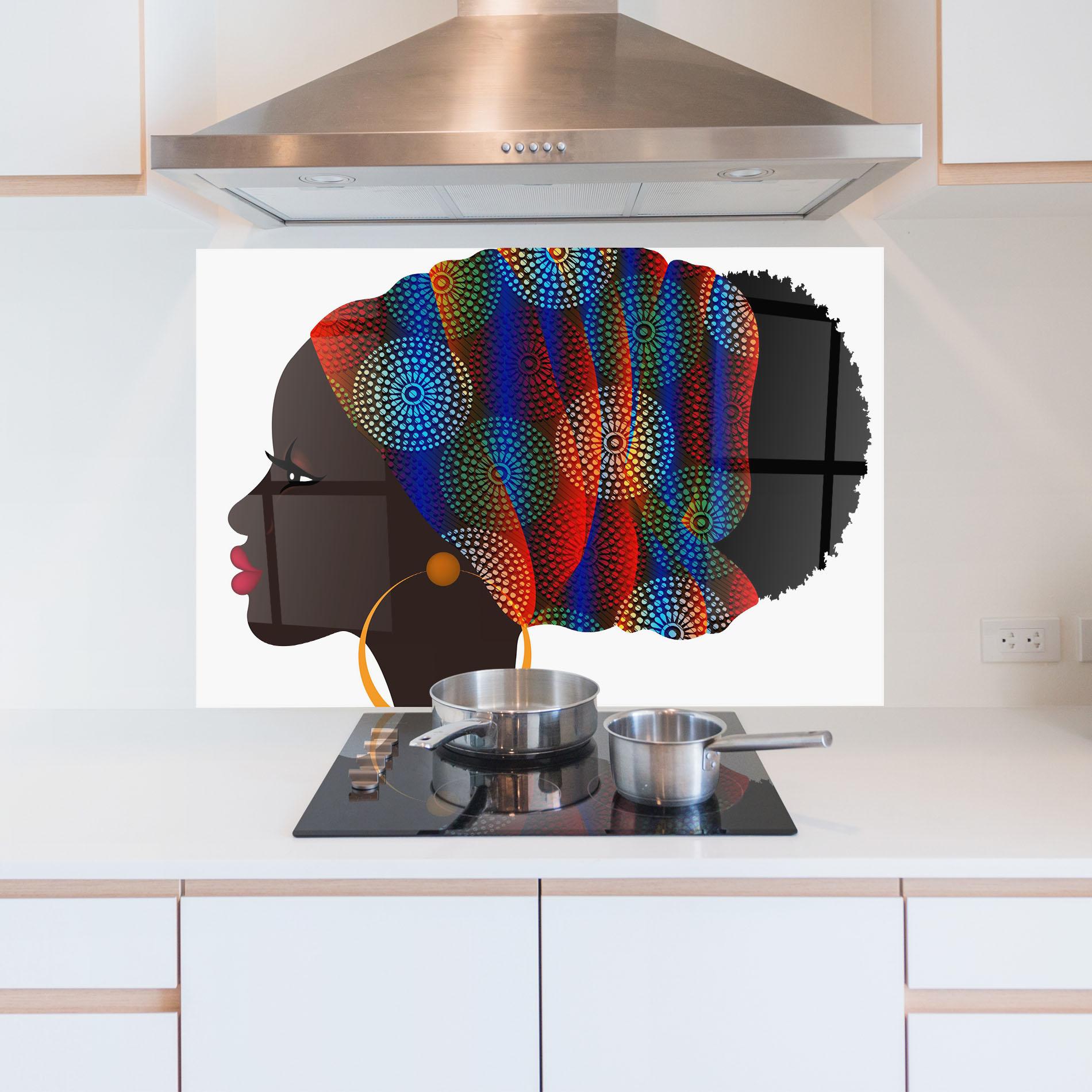 Panel Szklany do Kuchni Afro Hairstyle mockup 5