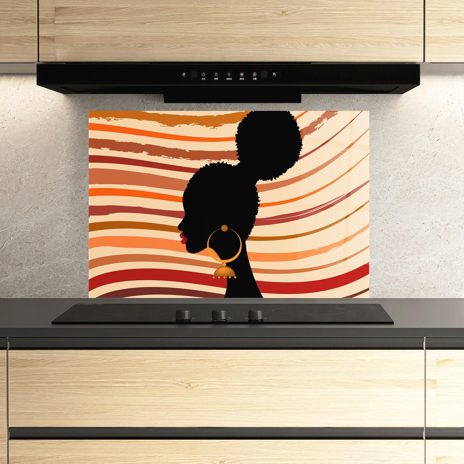 Panel Szklany do Kuchni African Hairstyle mockup 3