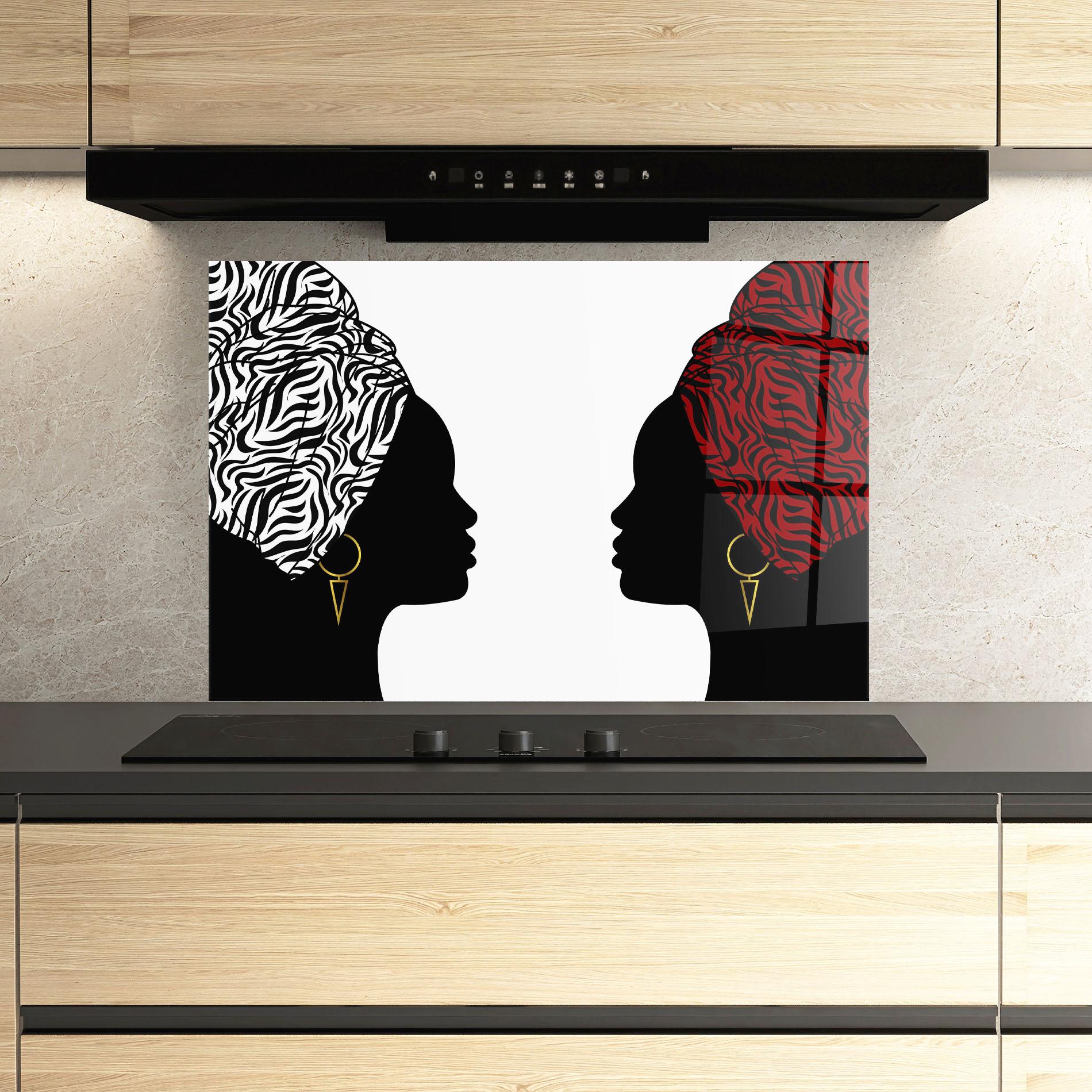 Panel Szklany do Kuchni African Woman Talk mockup 3