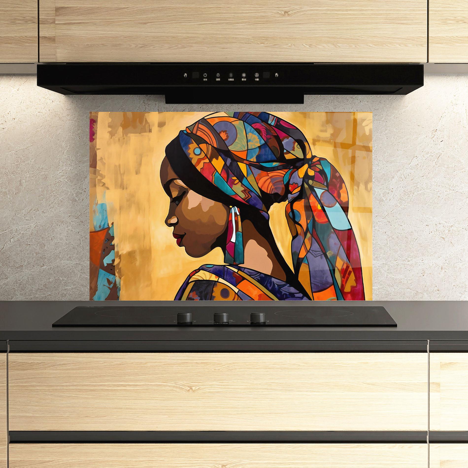 Panel Szklany do Kuchni Headscarf Pretty Woman mockup 3