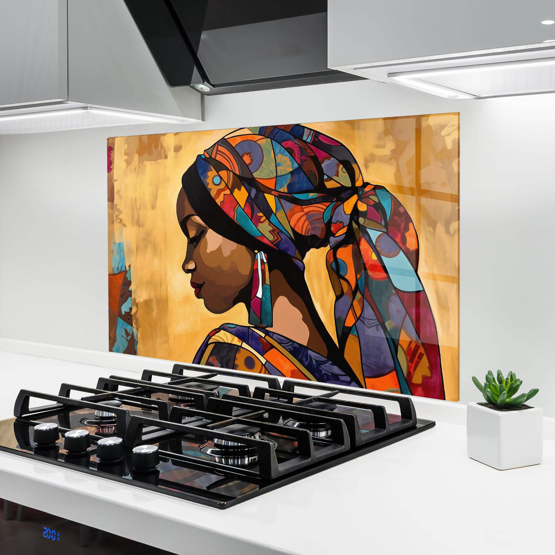 Panel Szklany do Kuchni Headscarf Pretty Woman mockup 6