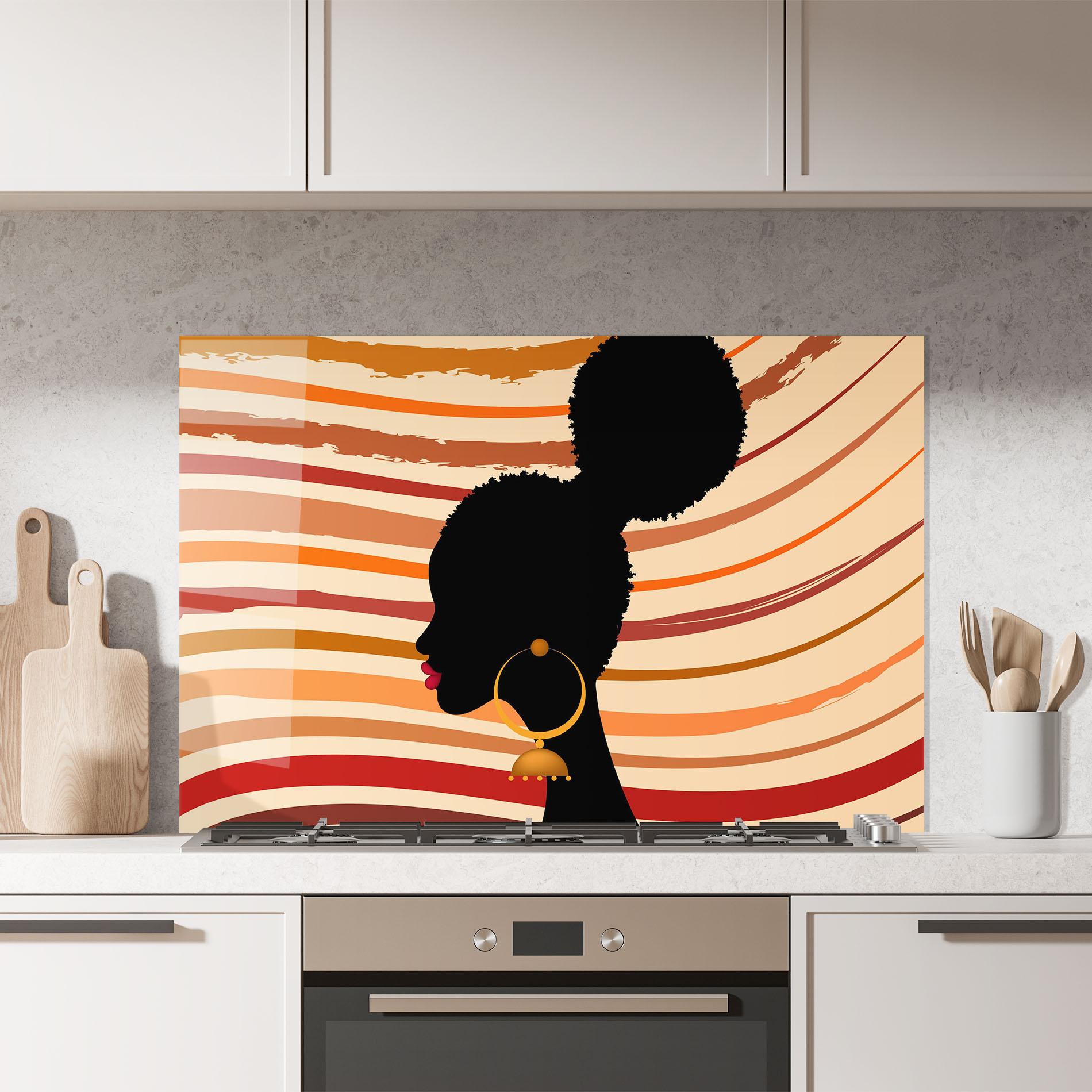 Panel Szklany do Kuchni African Hairstyle mockup 7