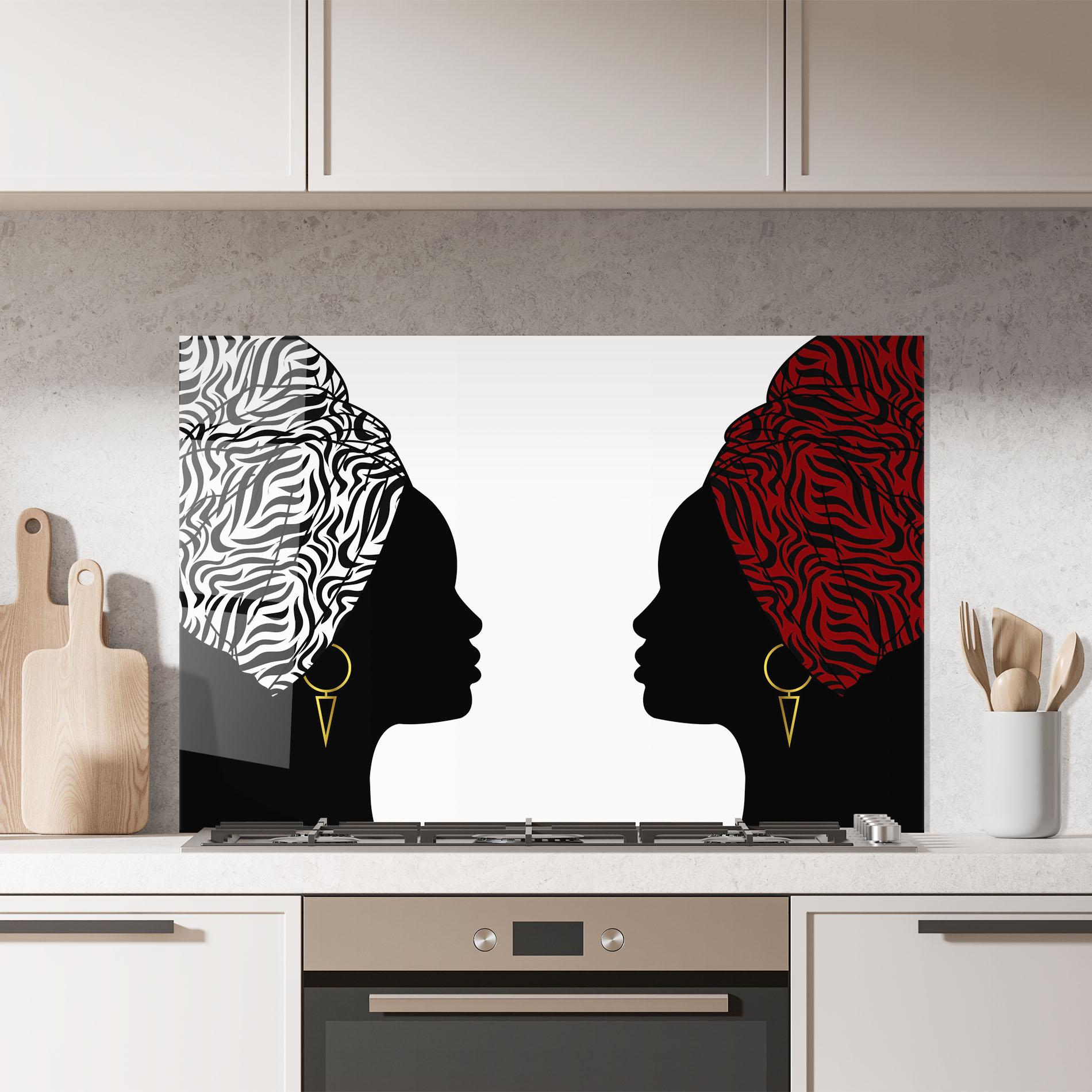 Panel Szklany do Kuchni African Woman Talk mockup 7