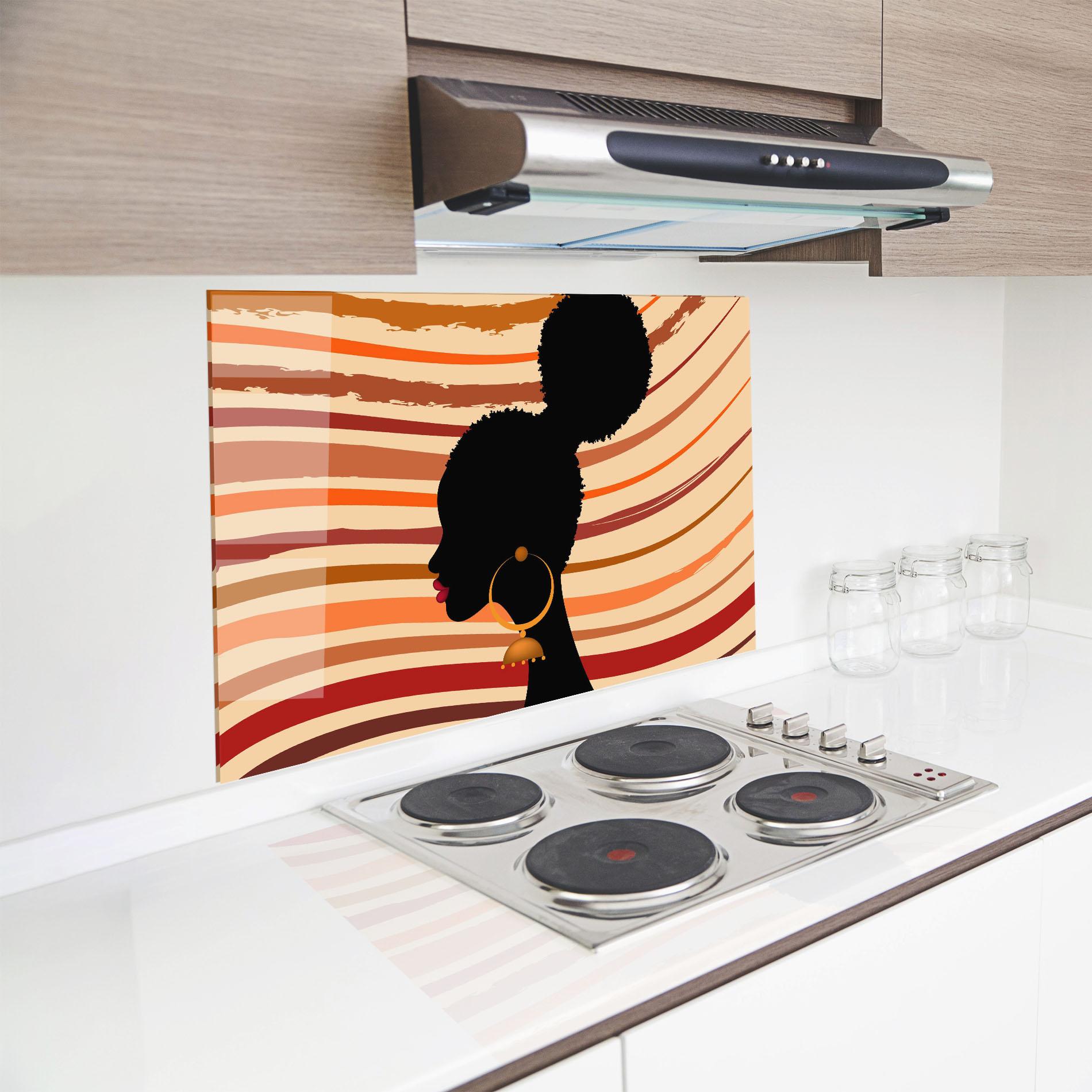 Panel Szklany do Kuchni African Hairstyle mockup 8