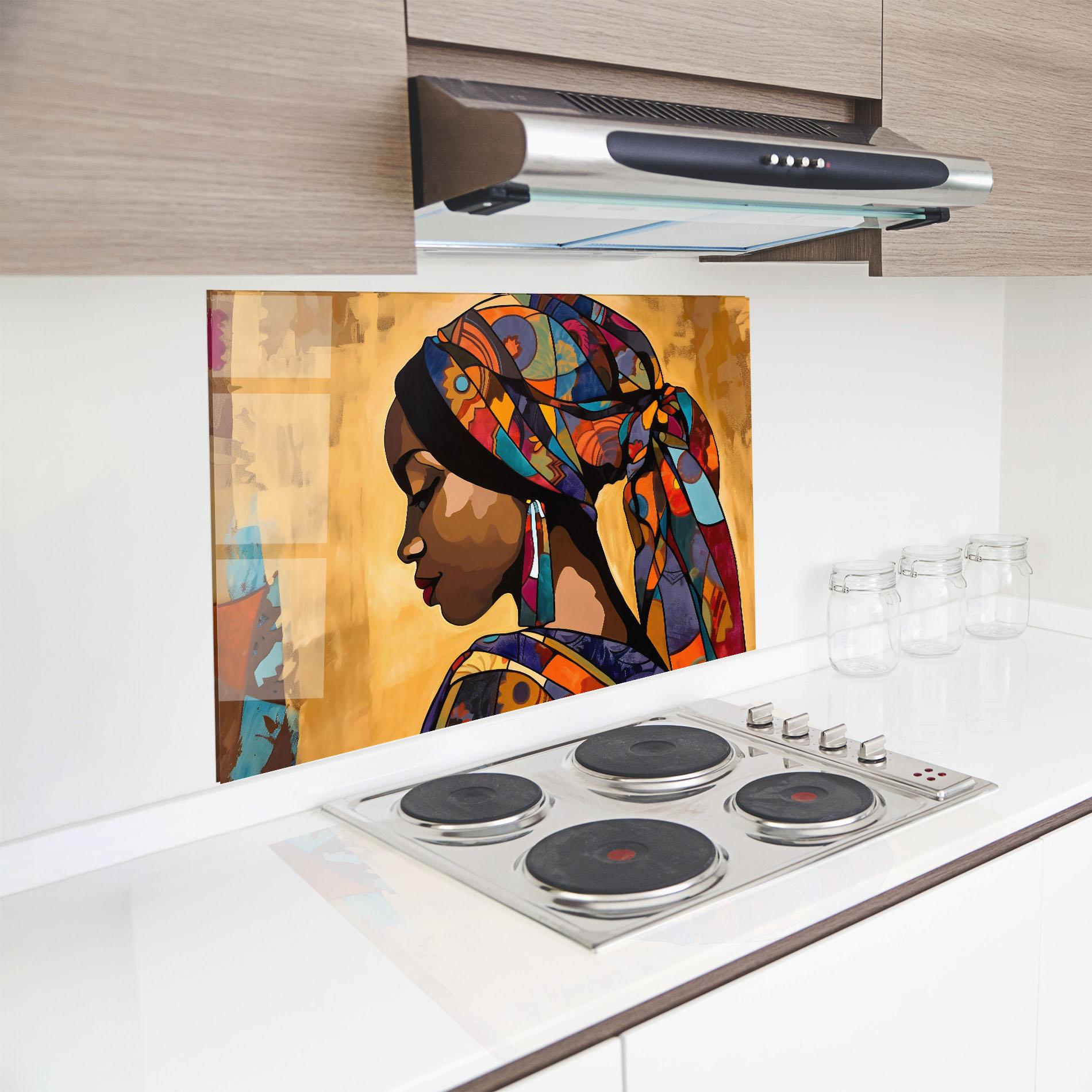 Panel Szklany do Kuchni Headscarf Pretty Woman mockup 8