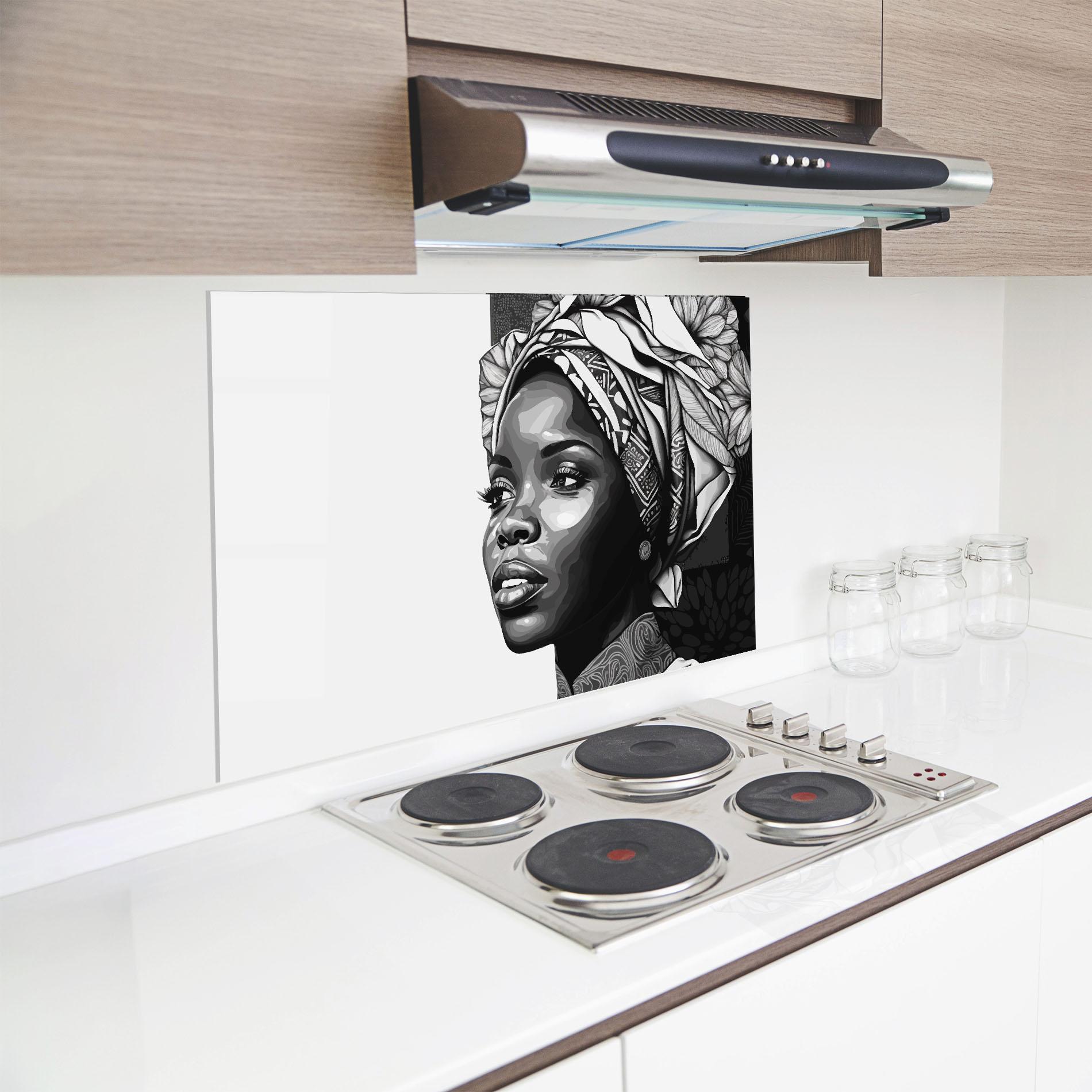 Panel Szklany do Kuchni Pretty African Woman mockup 8