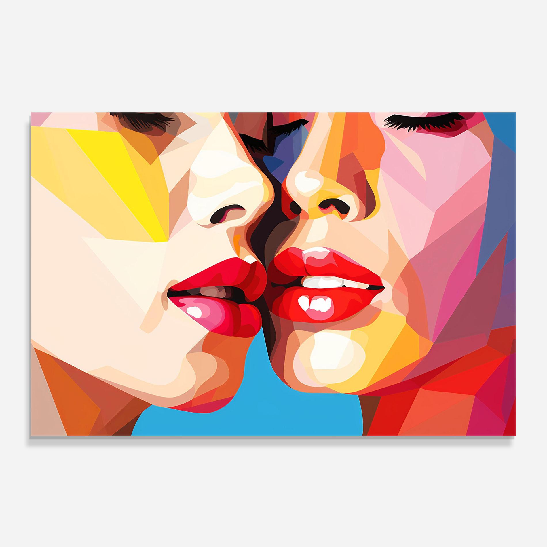 Panel Szklany do Kuchni Lips Kissing mockup 0