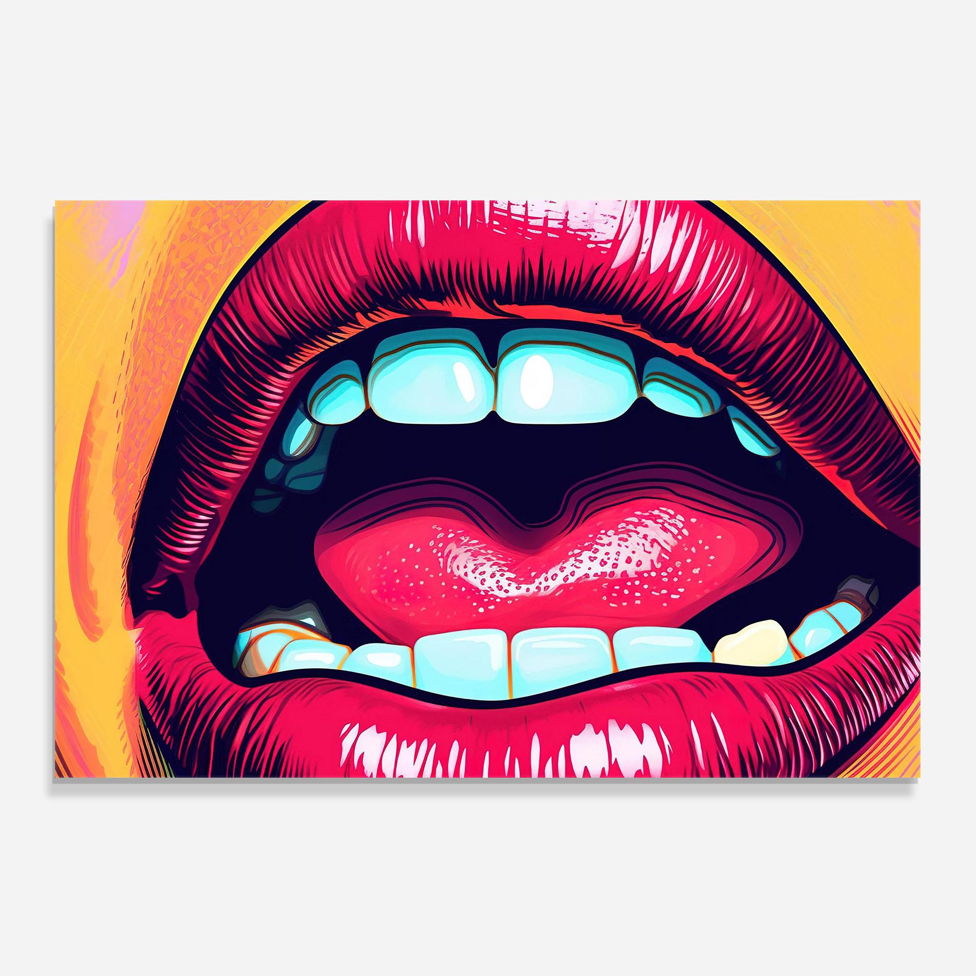 Panel Szklany do Kuchni Lips Pop Art mockup 0