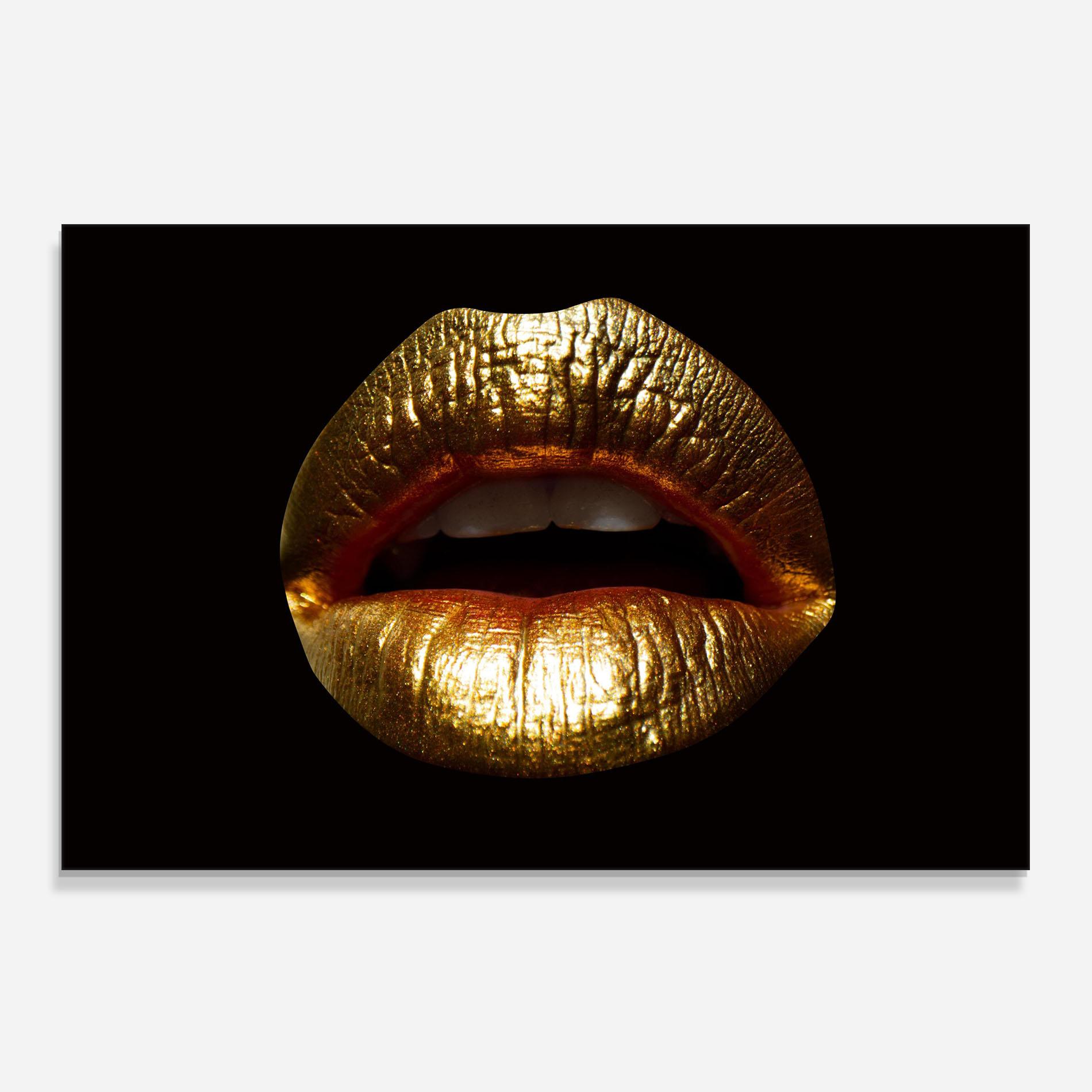 Panel Szklany do Kuchni Pretty Gold Lips mockup 0