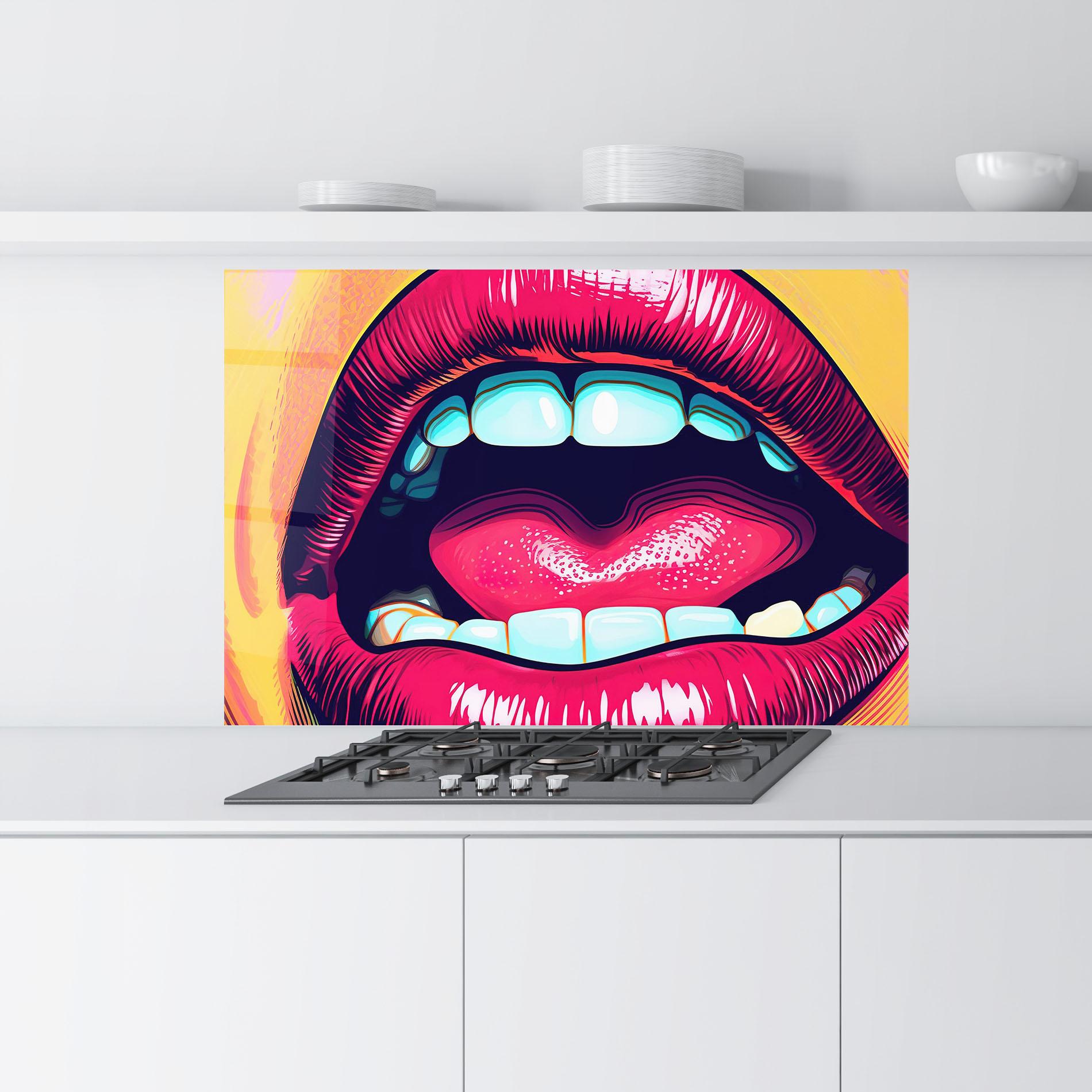 Panel Szklany do Kuchni Lips Pop Art mockup 9