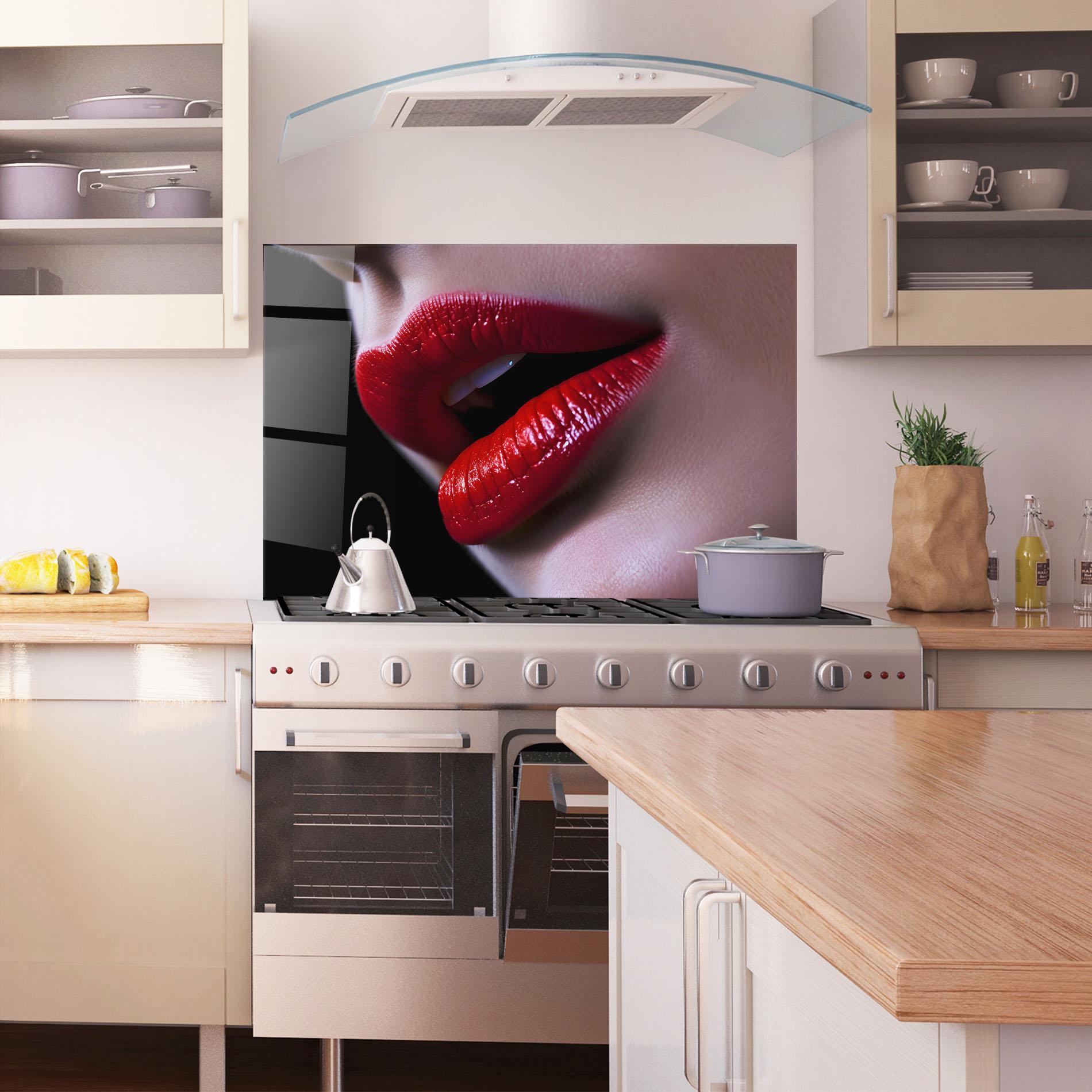 Panel Szklany do Kuchni Close Up Woman mockup 1