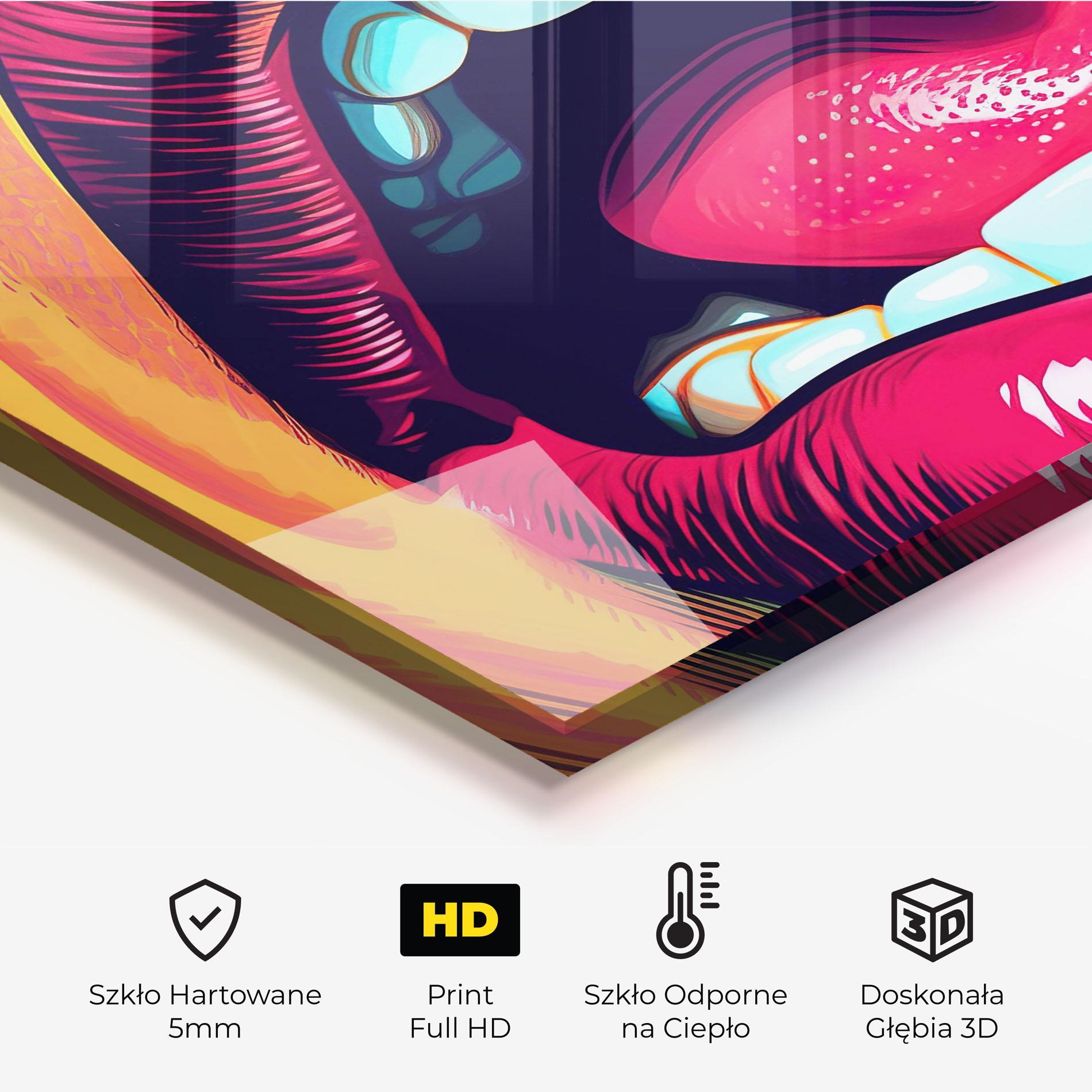 Panel Szklany do Kuchni Lips Pop Art mockup 2