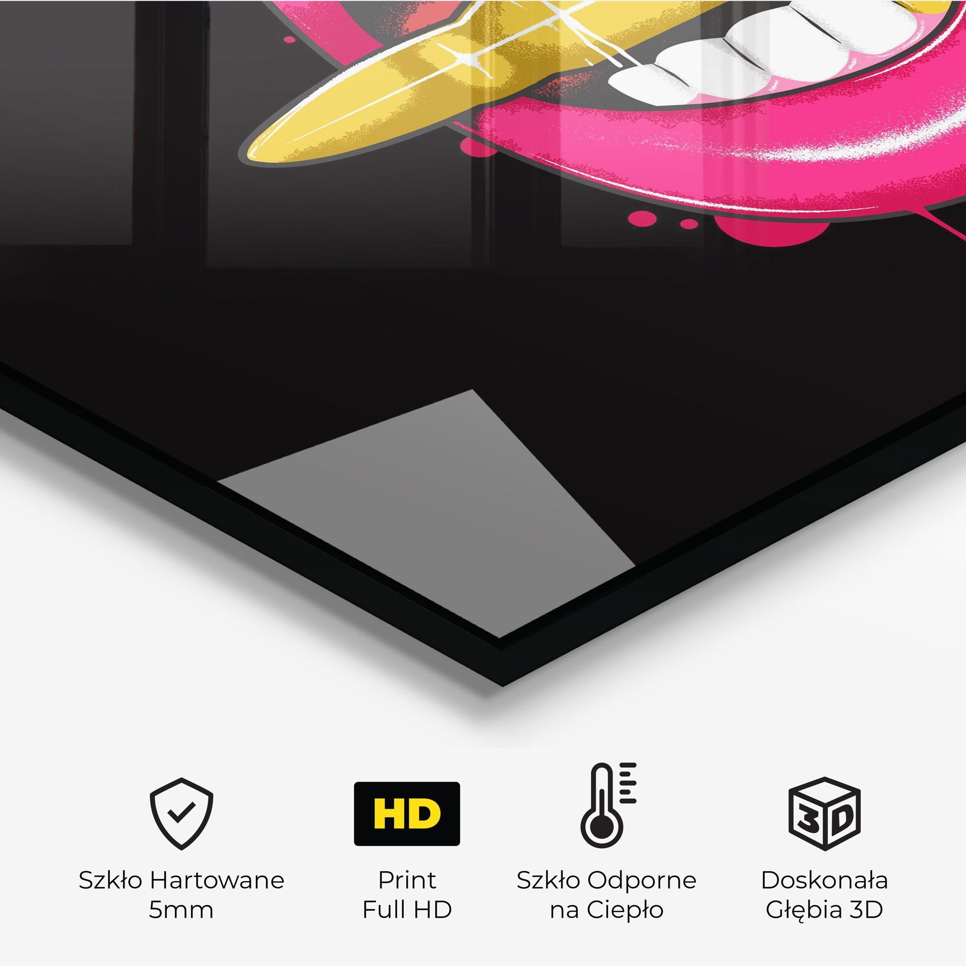 Panel Szklany do Kuchni Pink Bullet Lips mockup 2