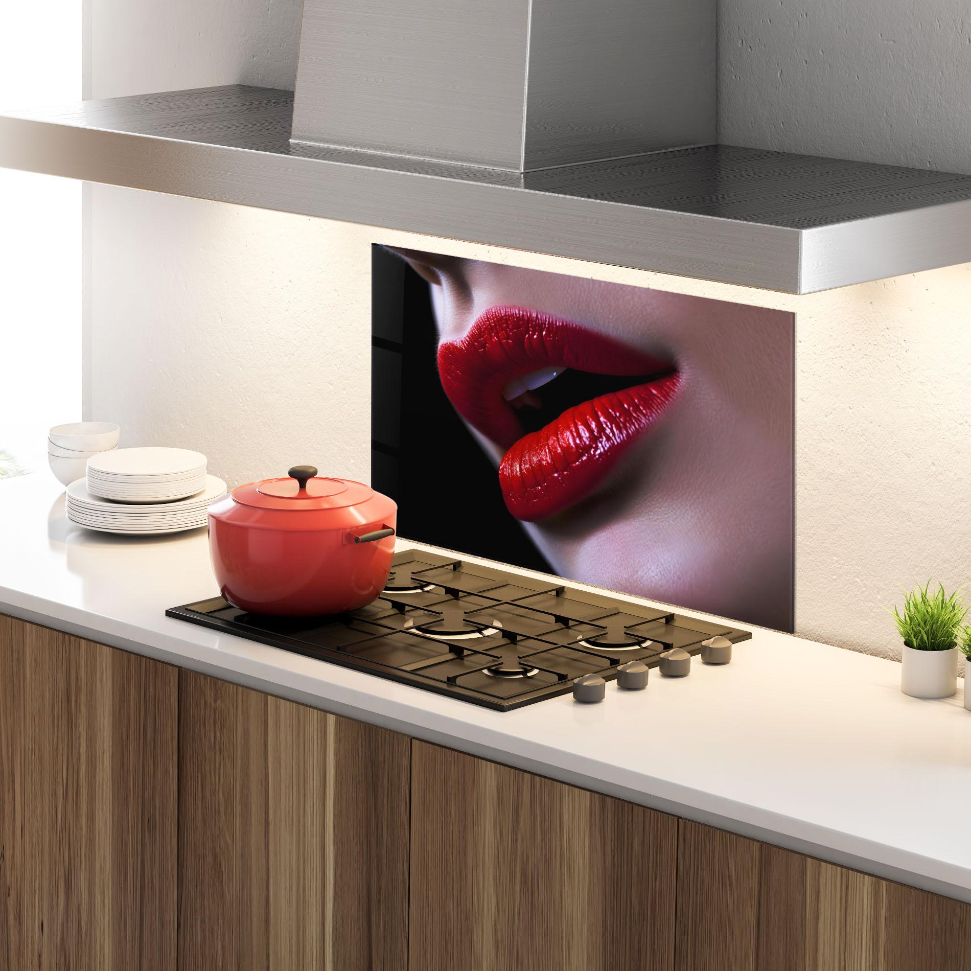 Panel Szklany do Kuchni Close Up Woman mockup 4