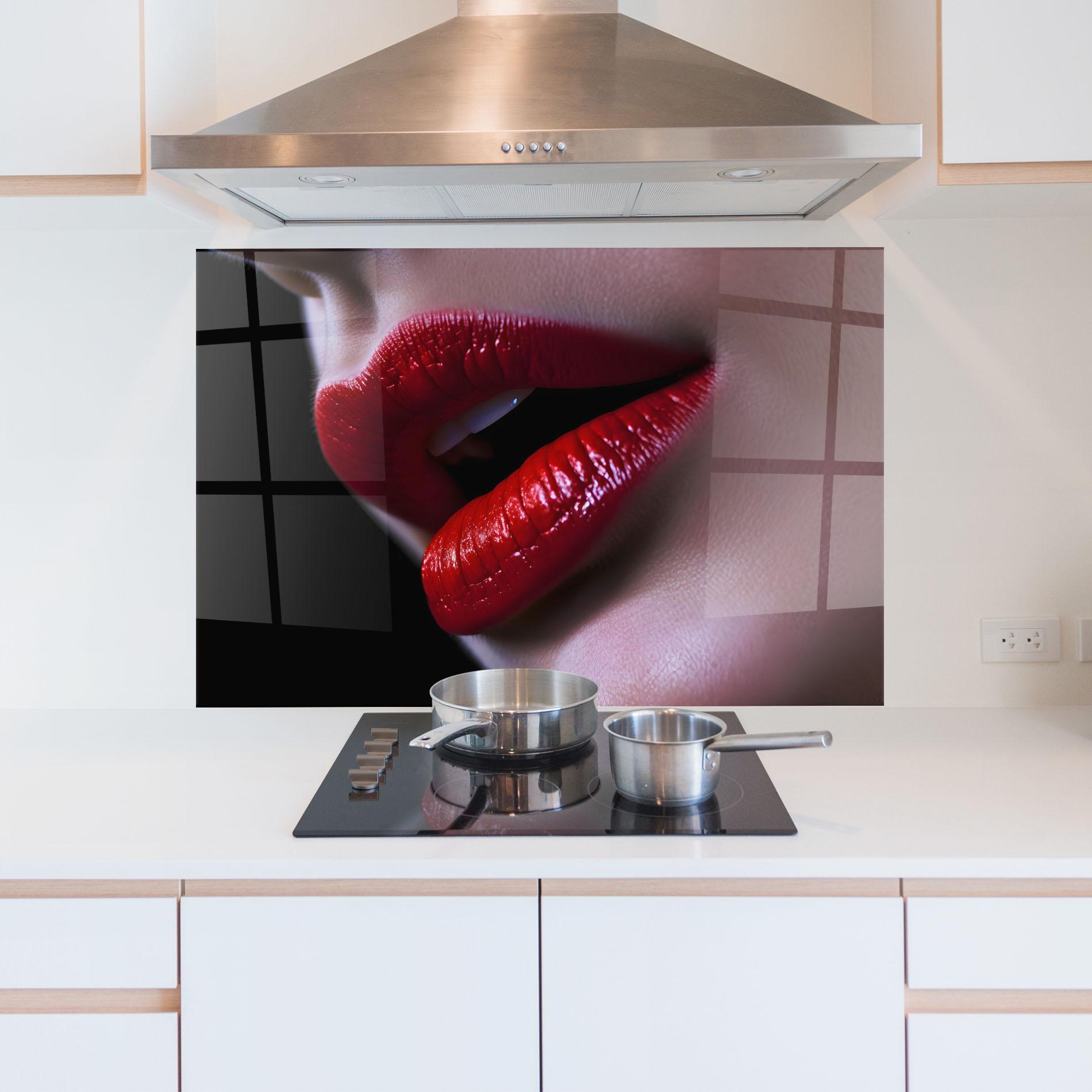 Panel Szklany do Kuchni Close Up Woman mockup 5