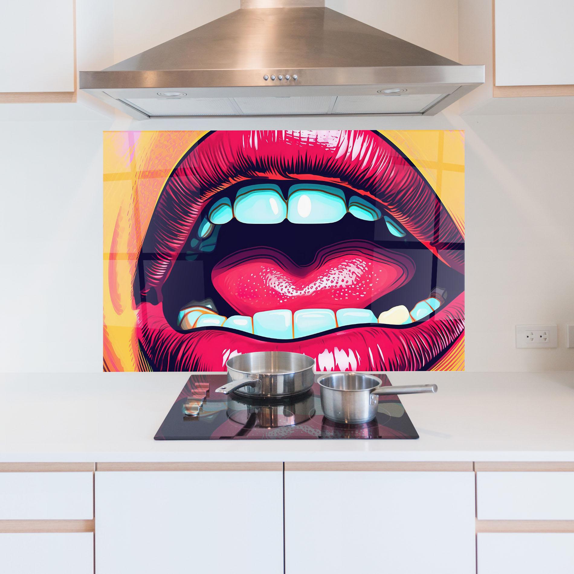 Panel Szklany do Kuchni Lips Pop Art mockup 5