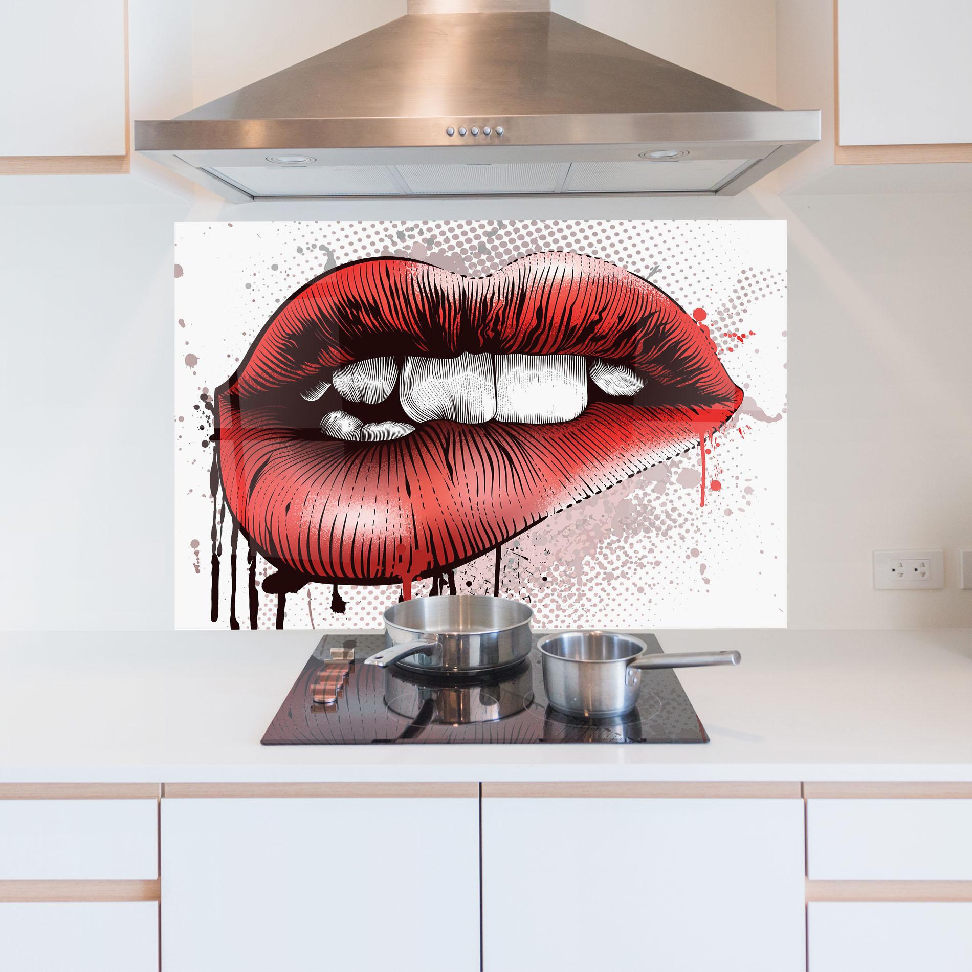 Panel Szklany do Kuchni Lips Pop Artistic mockup 5