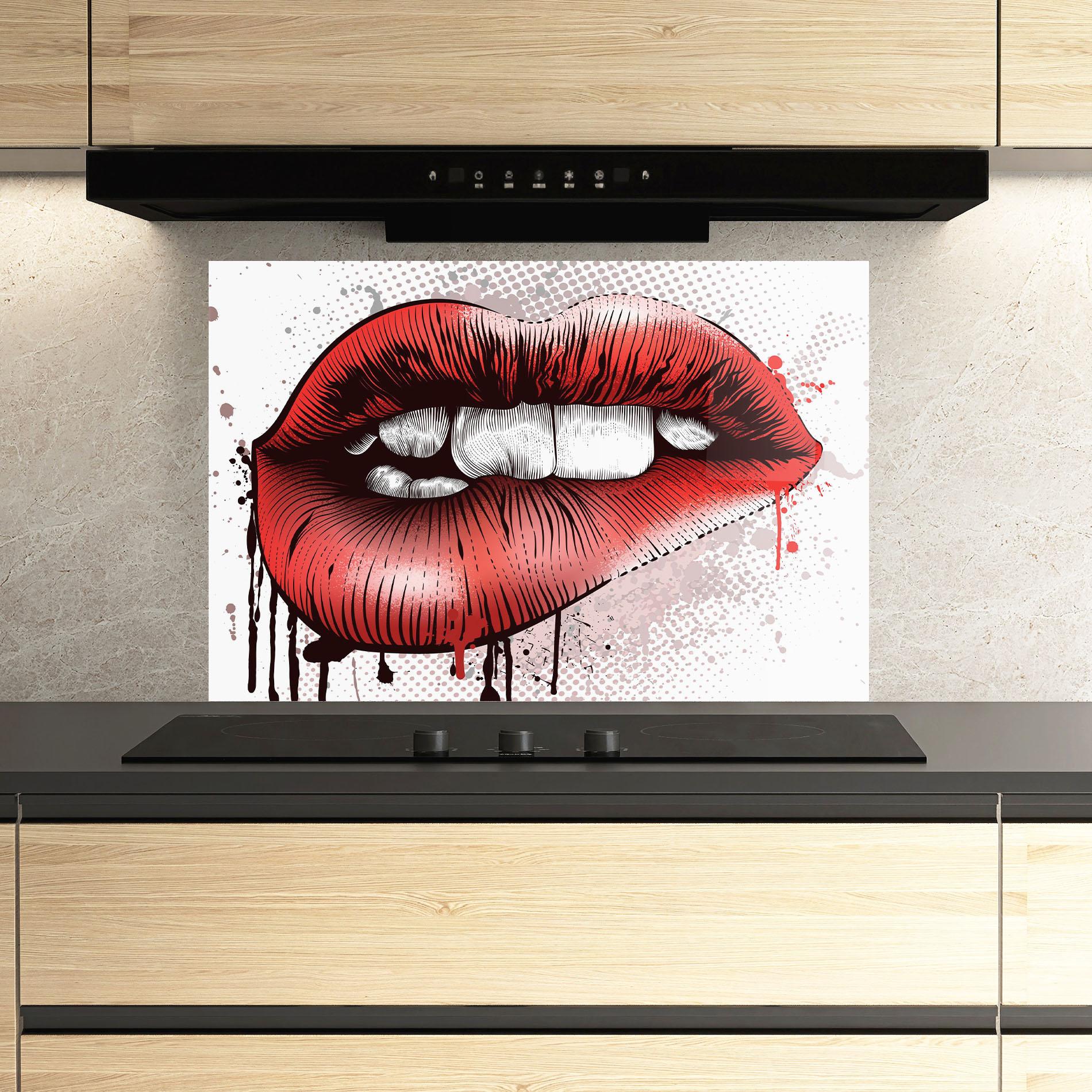 Panel Szklany do Kuchni Lips Pop Artistic mockup 3
