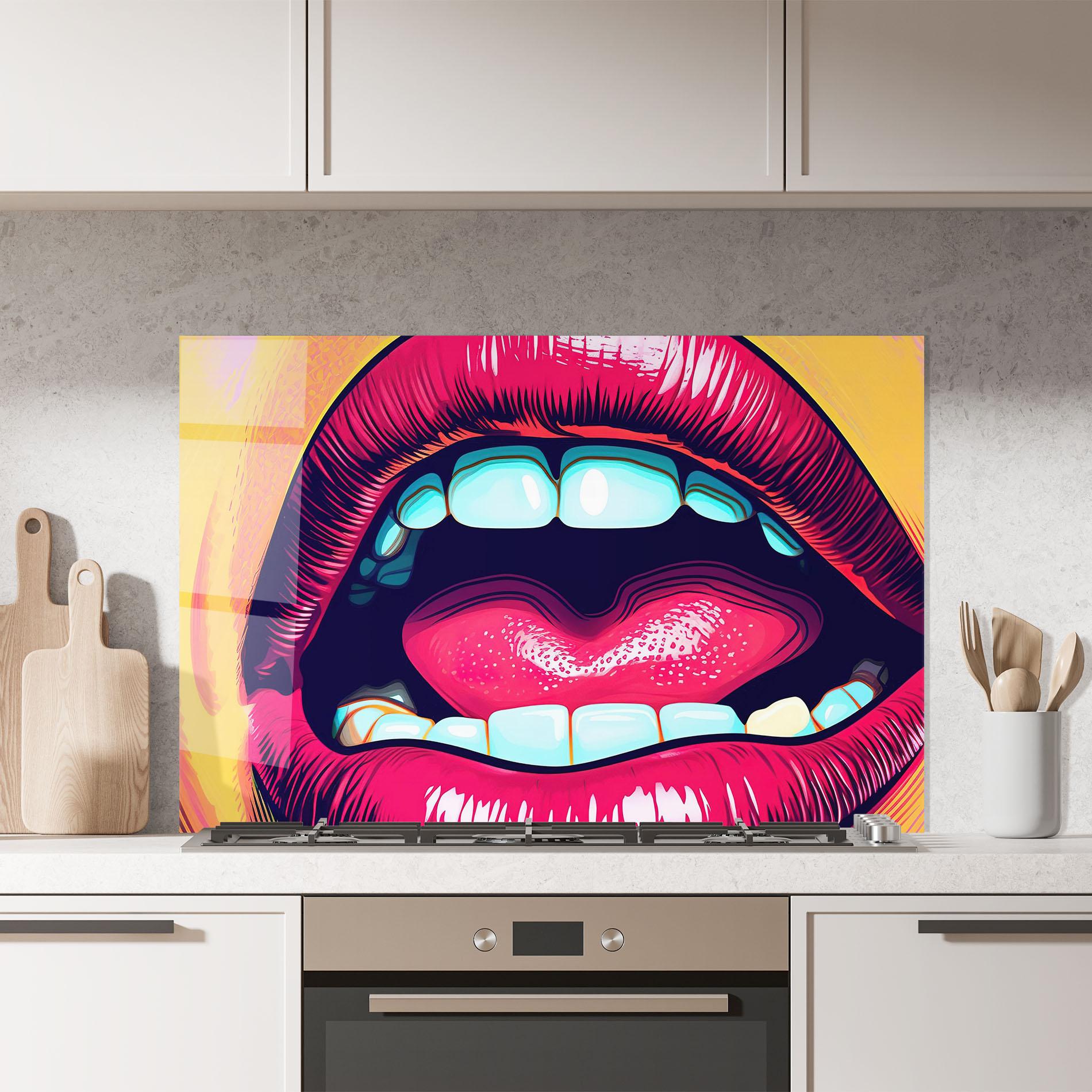 Panel Szklany do Kuchni Lips Pop Art mockup 7