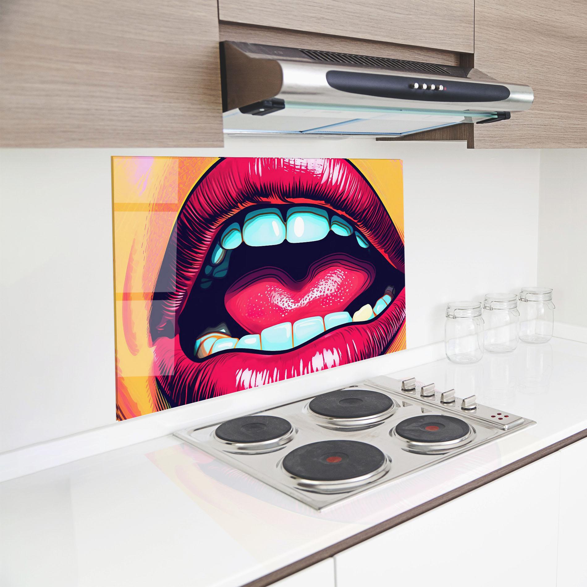 Panel Szklany do Kuchni Lips Pop Art mockup 8