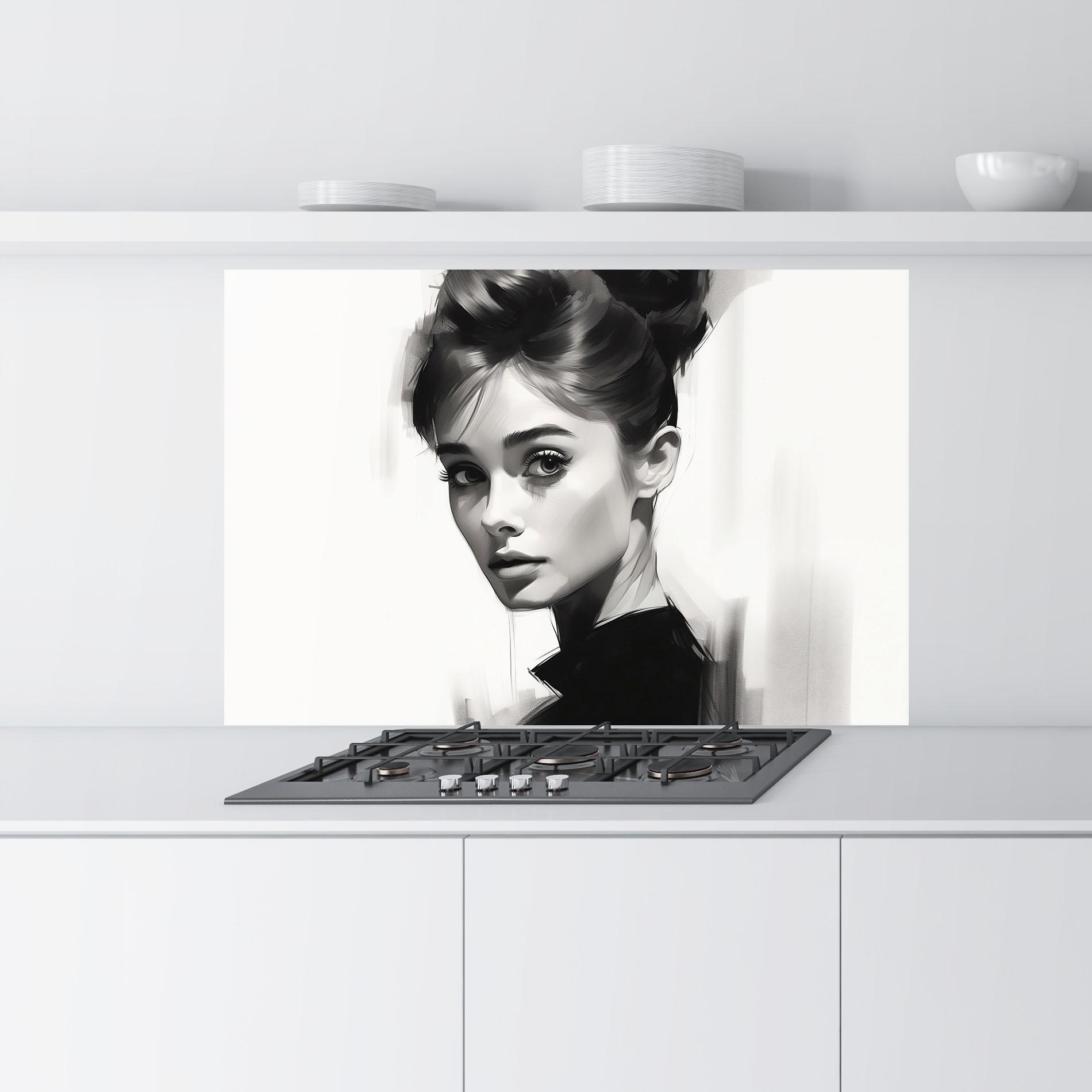 Panel Szklany do Kuchni Hepburn Portrait mockup 9