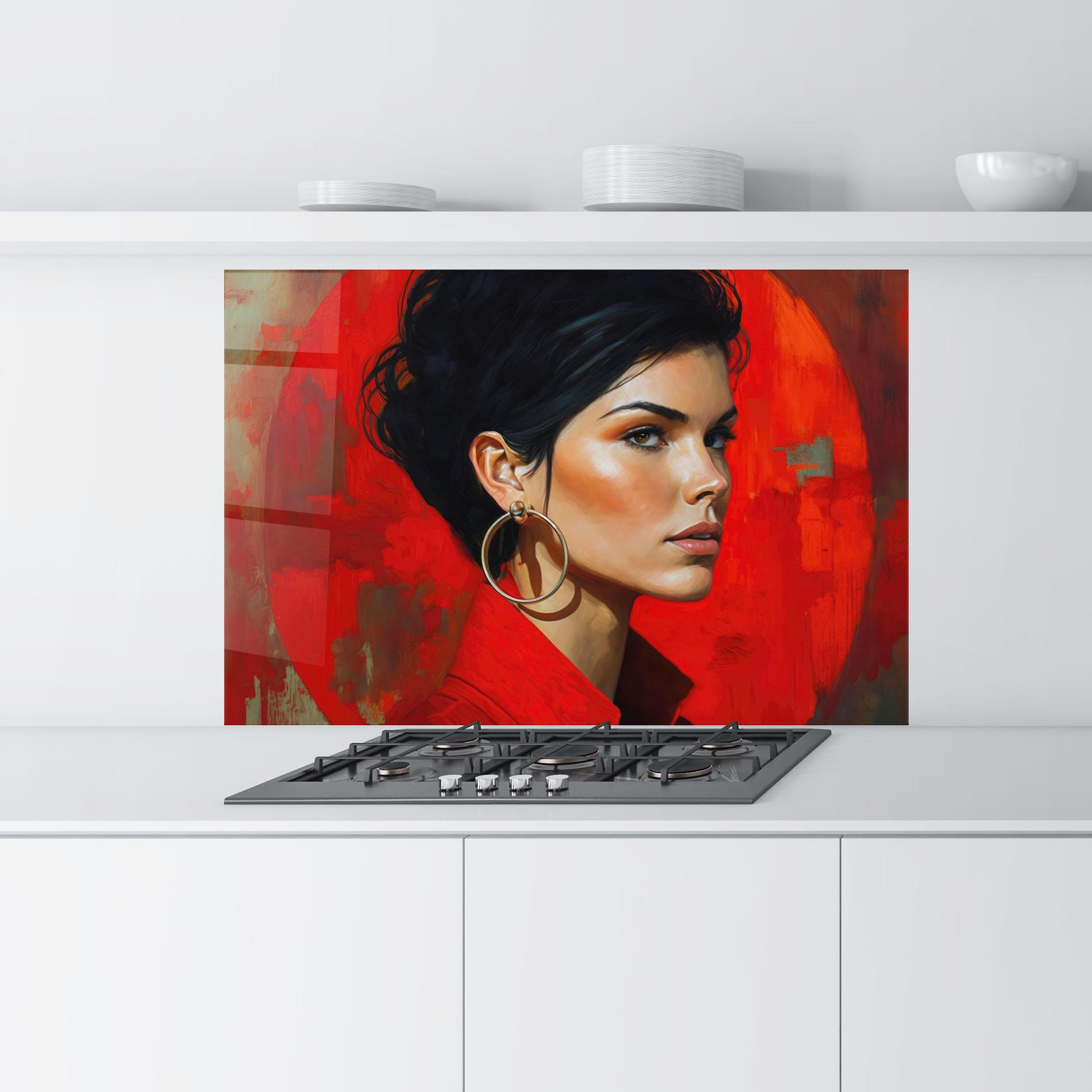 Panel Szklany do Kuchni Hoop Earrings Woman mockup 9