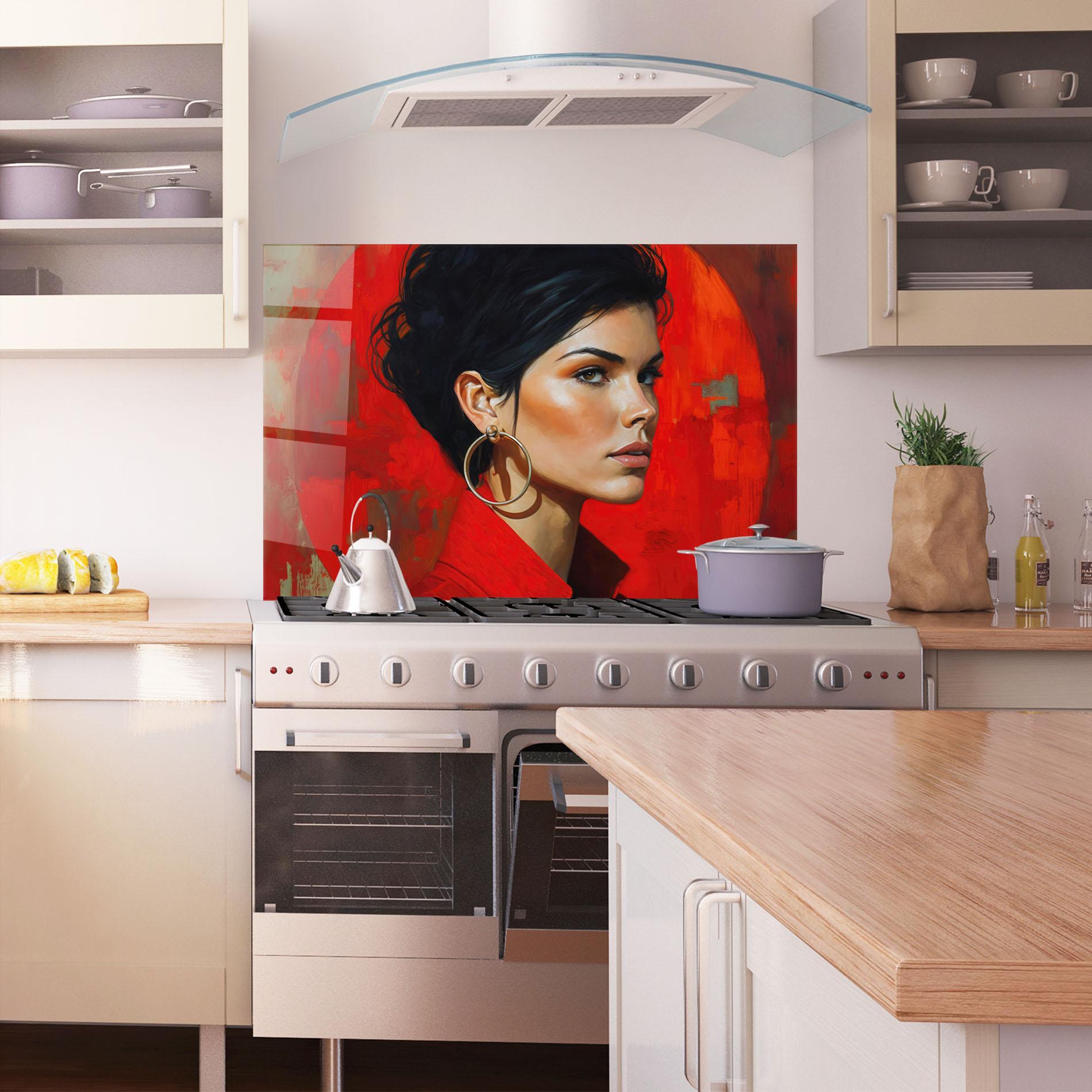 Panel Szklany do Kuchni Hoop Earrings Woman mockup 1