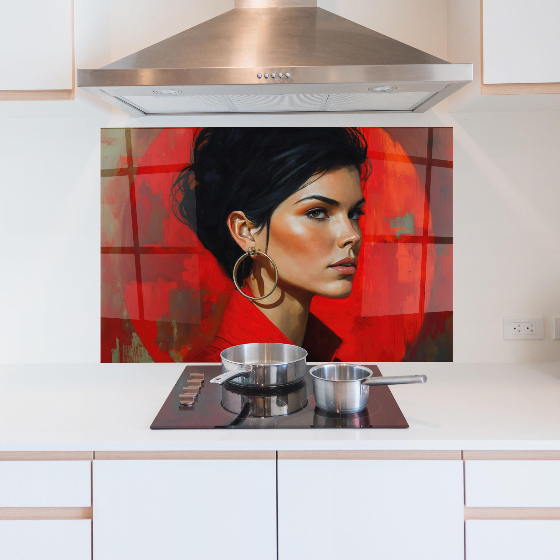 Panel Szklany do Kuchni Hoop Earrings Woman mockup 5