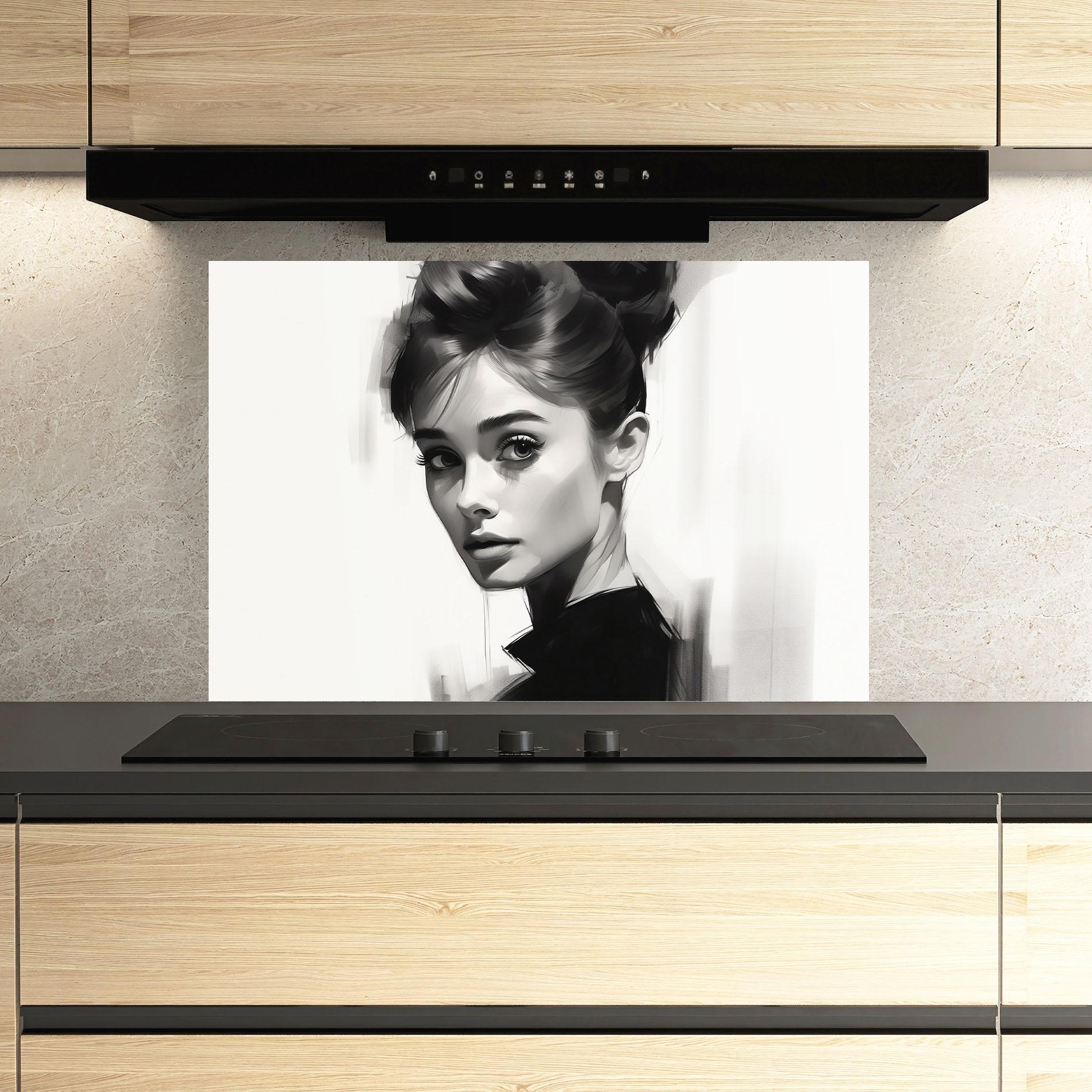 Panel Szklany do Kuchni Hepburn Portrait mockup 3