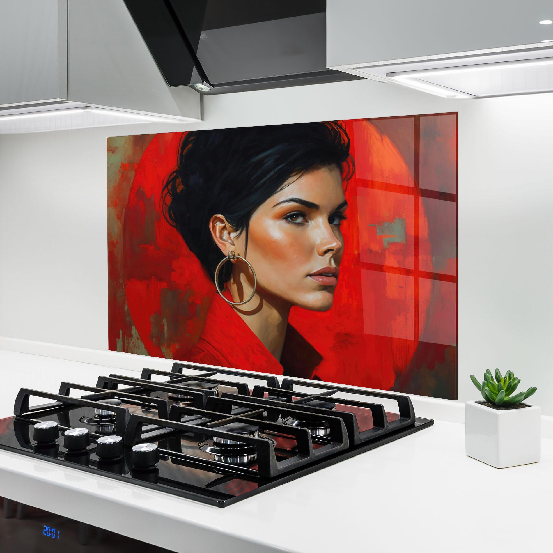 Panel Szklany do Kuchni Hoop Earrings Woman mockup 6