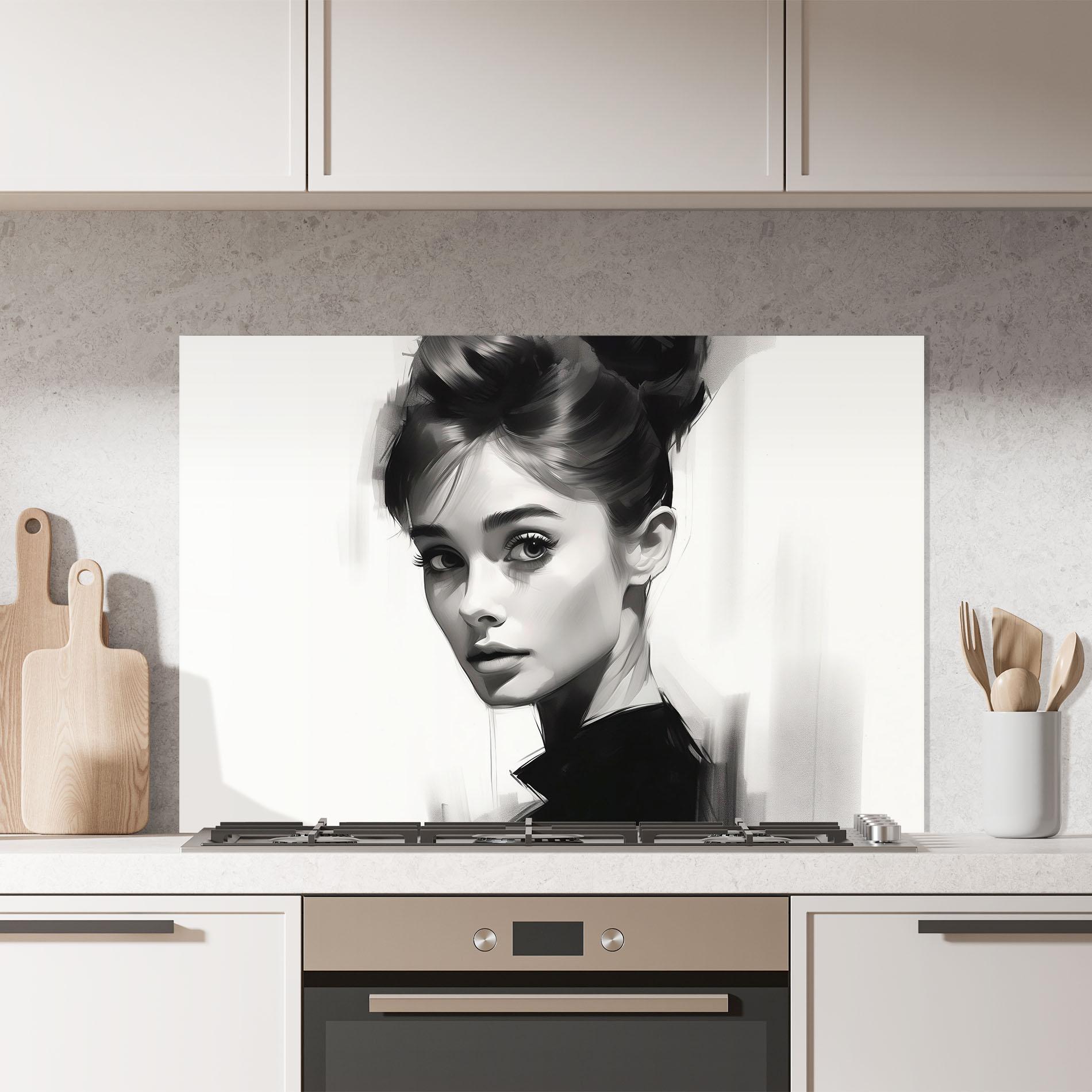 Panel Szklany do Kuchni Hepburn Portrait mockup 7