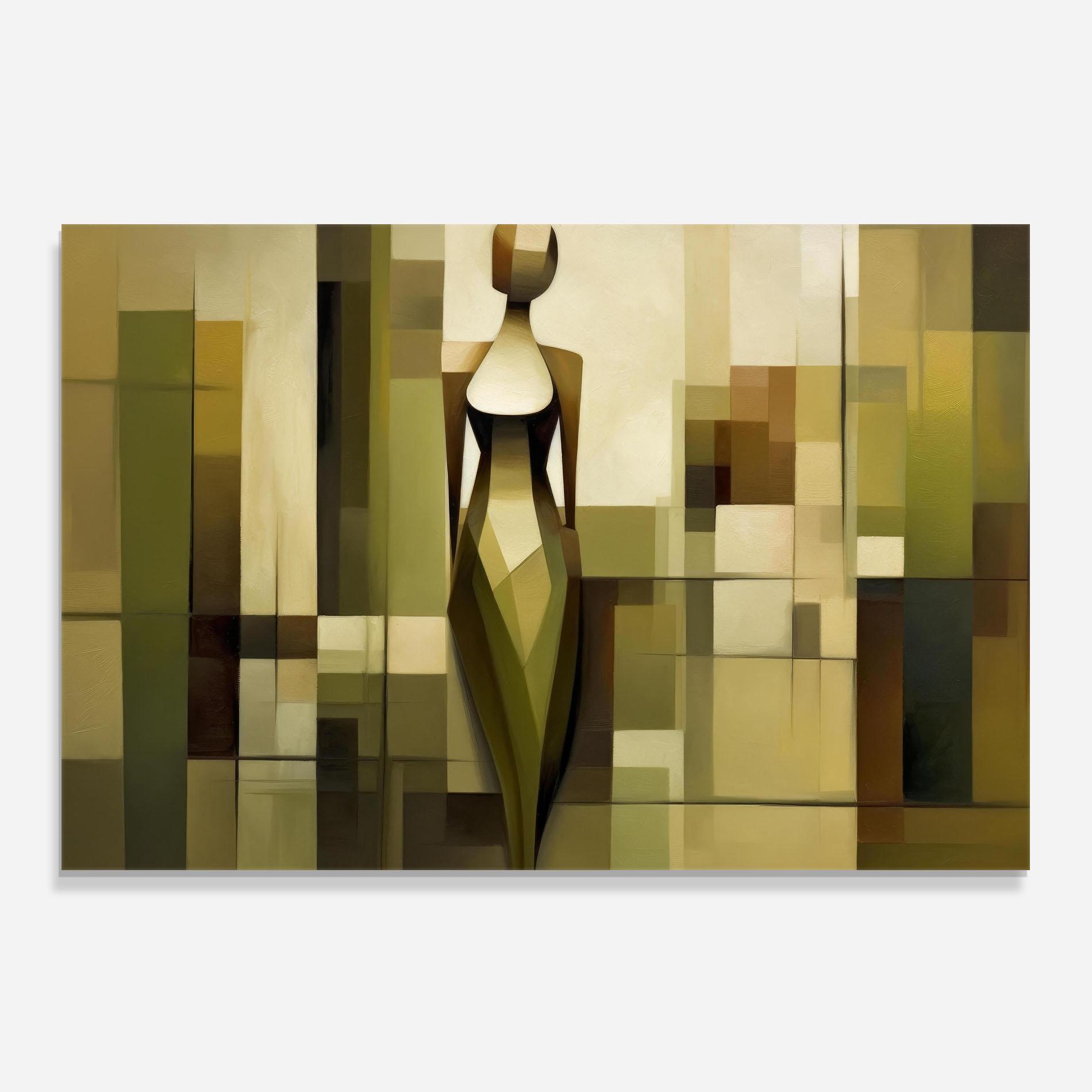 Panel Szklany do Kuchni Olive Green Shilouete mockup 0