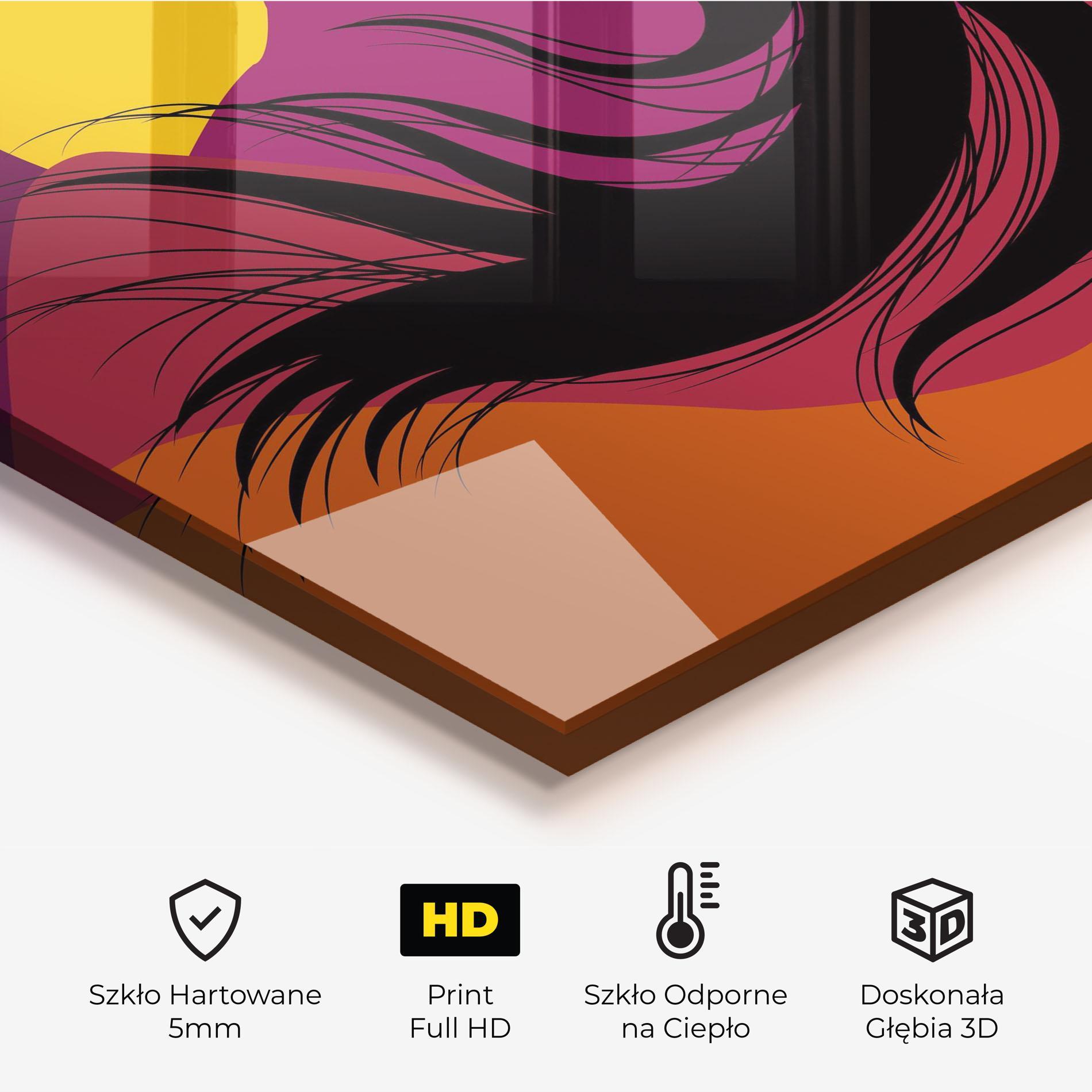 Panel Szklany do Kuchni Long Hair Silhouette mockup 2