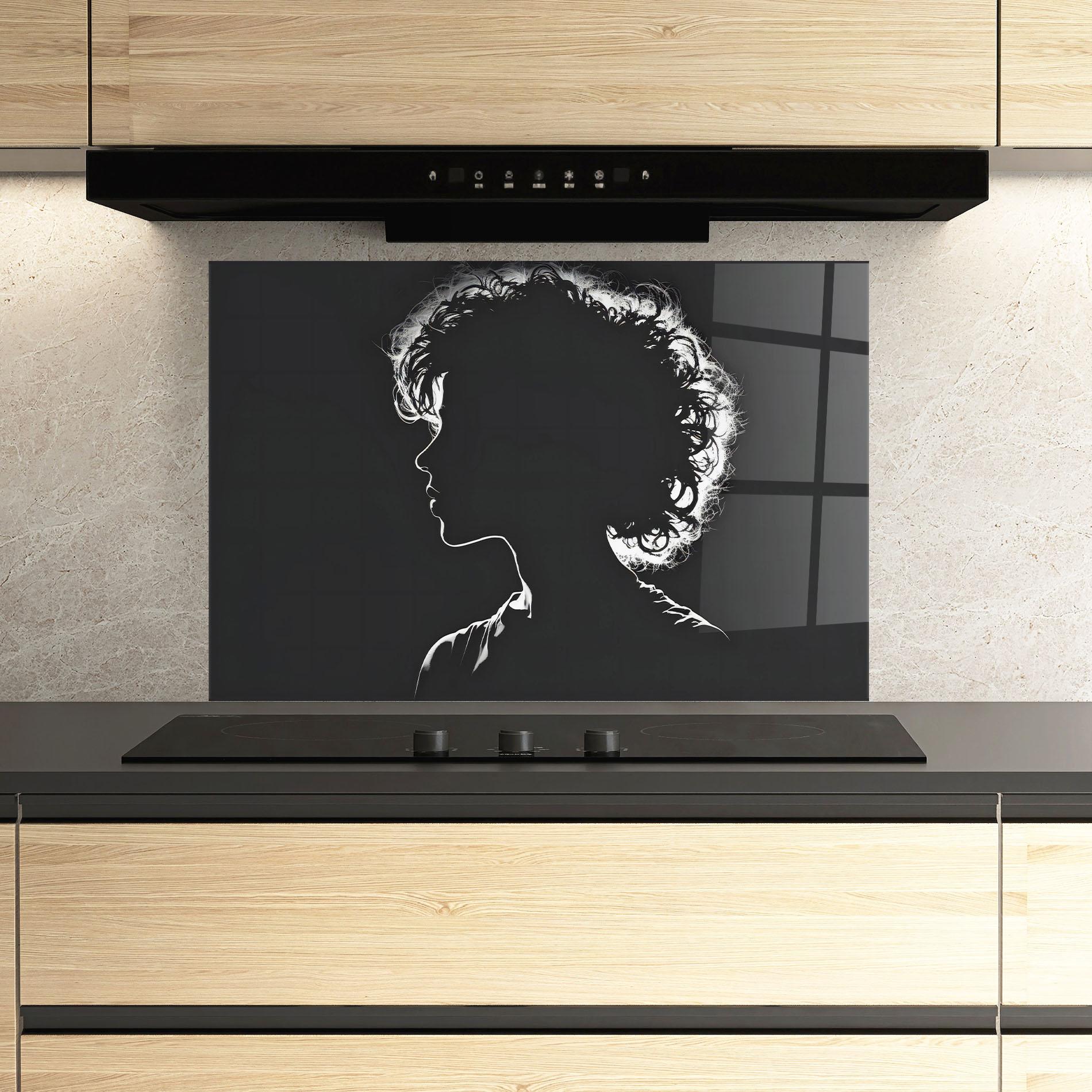 Panel Szklany do Kuchni Digital Silhouette mockup 3