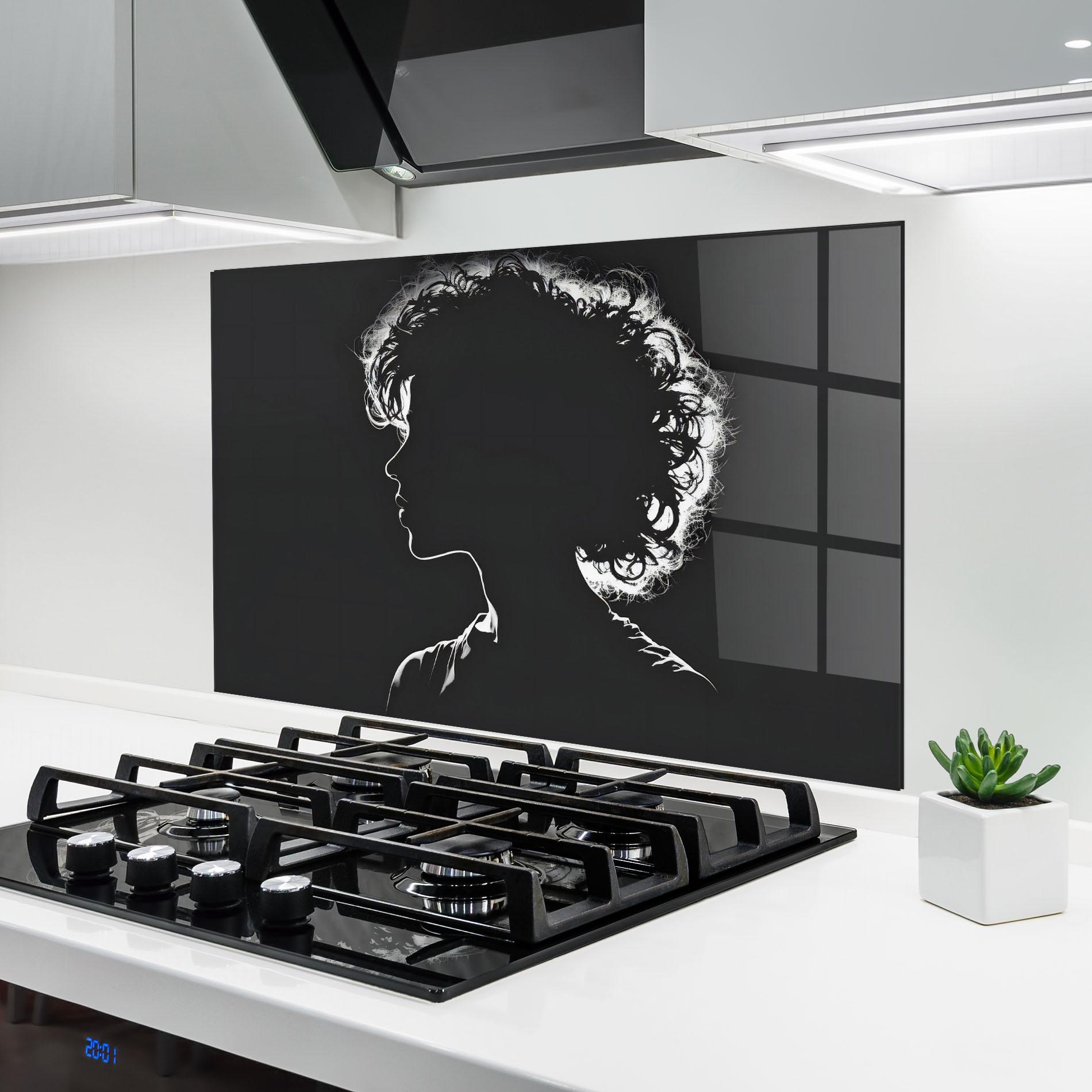 Panel Szklany do Kuchni Digital Silhouette mockup 6