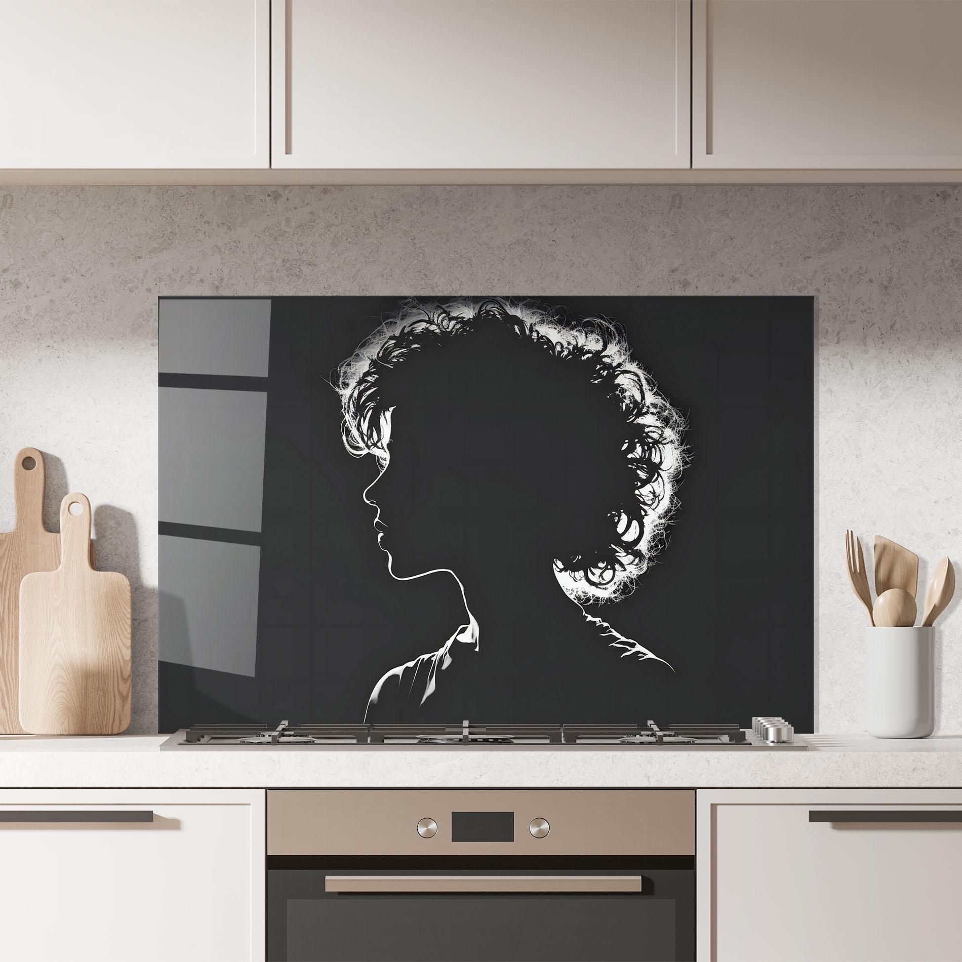 Panel Szklany do Kuchni Digital Silhouette mockup 7