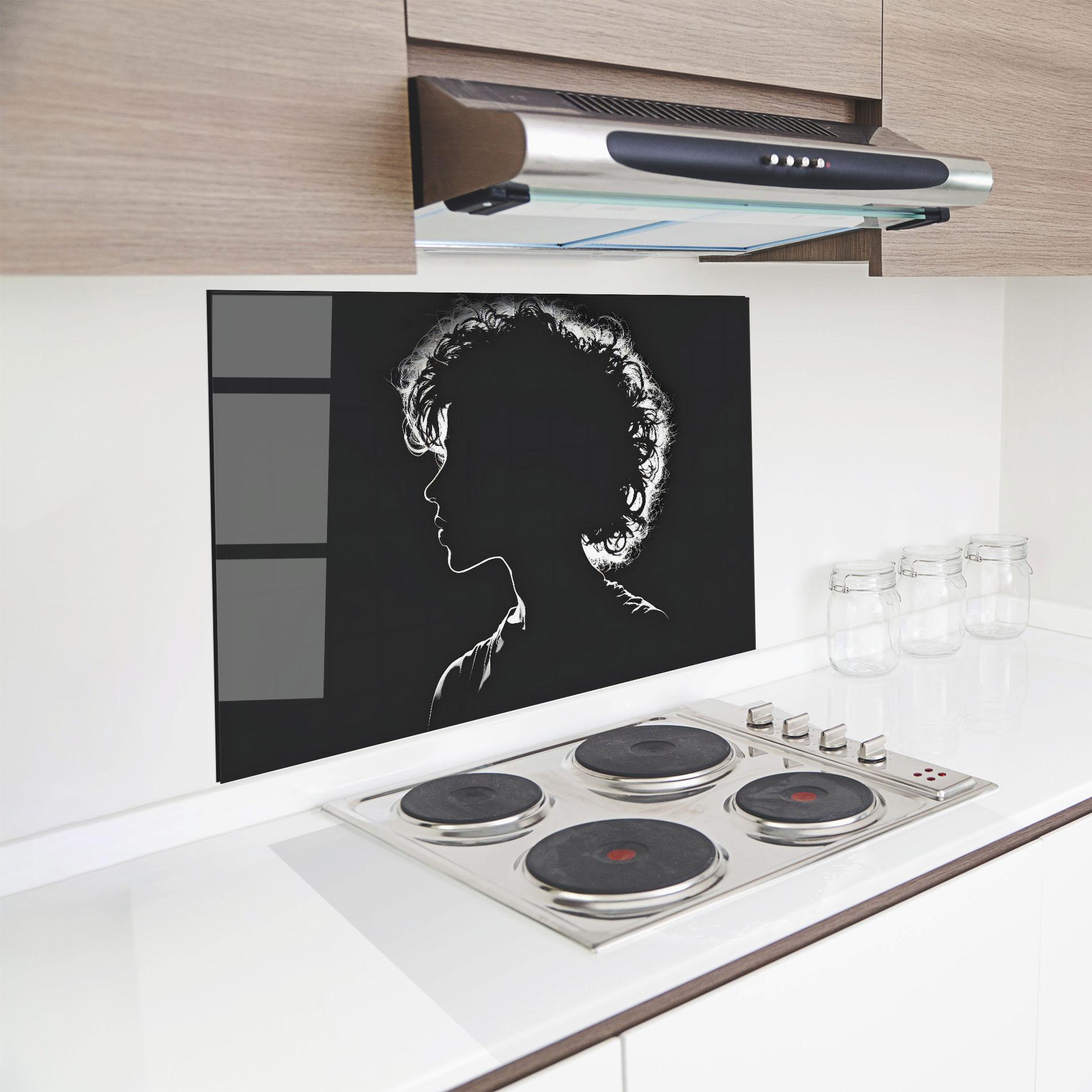 Panel Szklany do Kuchni Digital Silhouette mockup 8