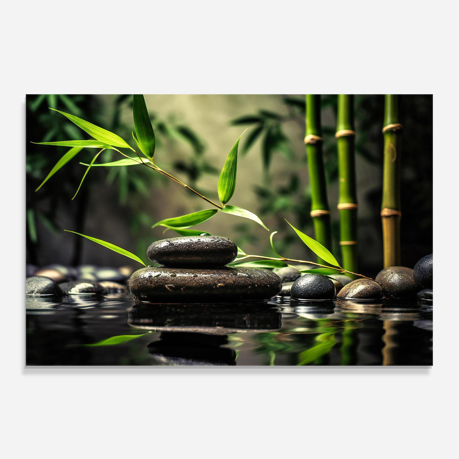 Panel Szklany do Kuchni Bamboo Plant Water mockup 0