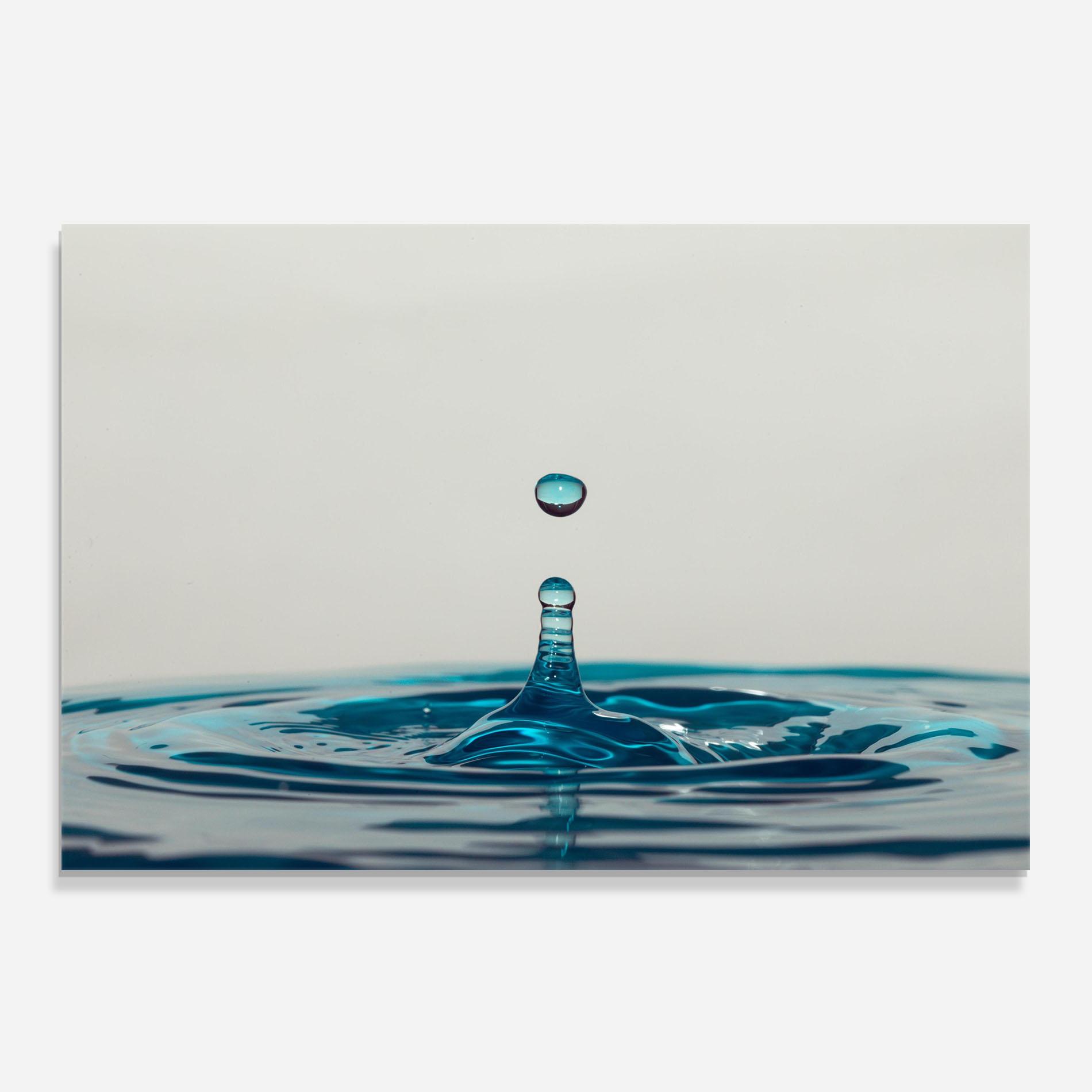 Panel Szklany do Kuchni Blue Water Drop mockup 0