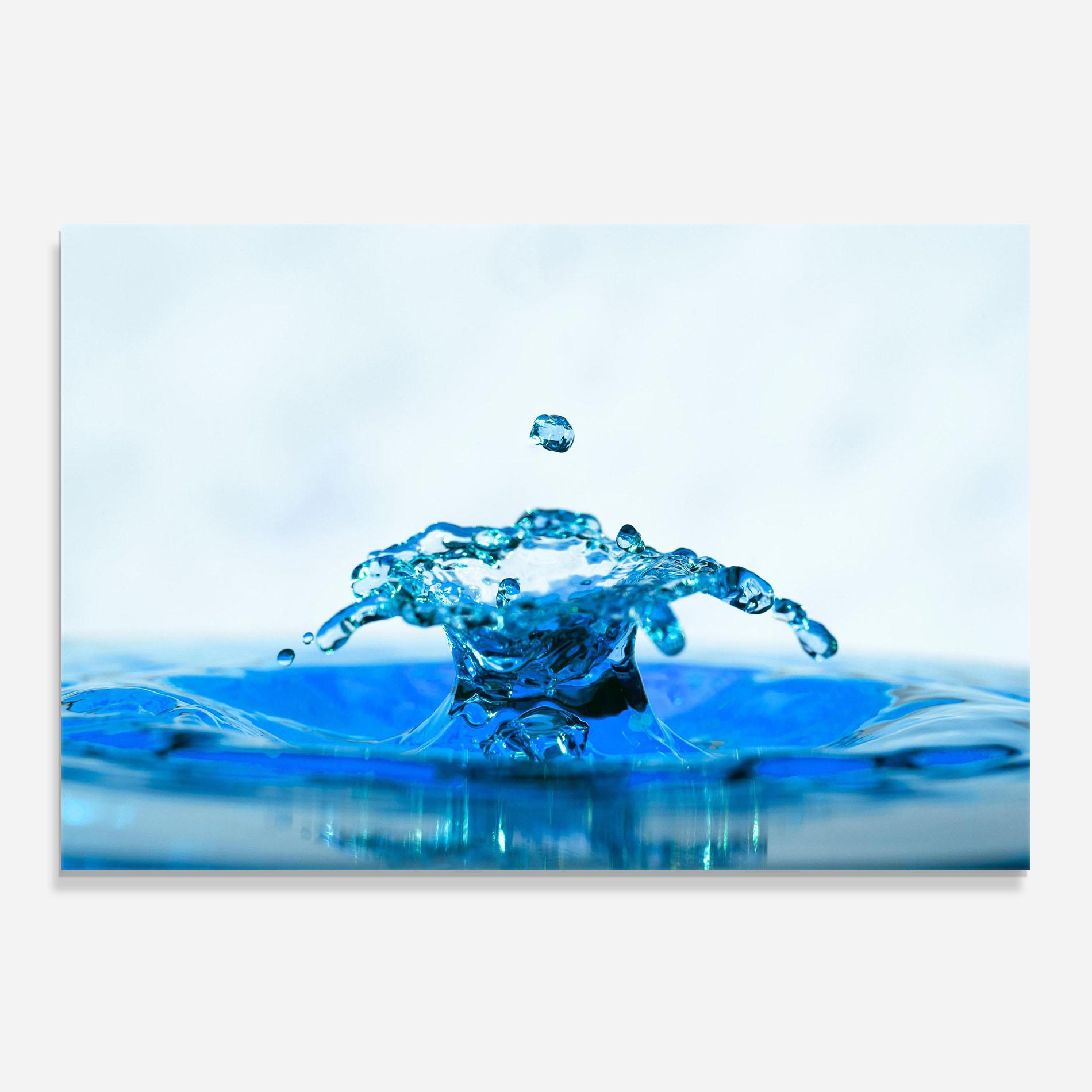 Panel Szklany do Kuchni Blue Water Splash mockup 0