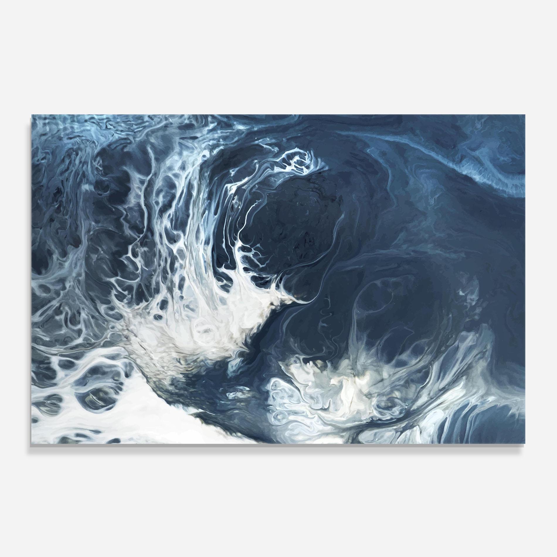 Panel Szklany do Kuchni Blue White Waves mockup 0