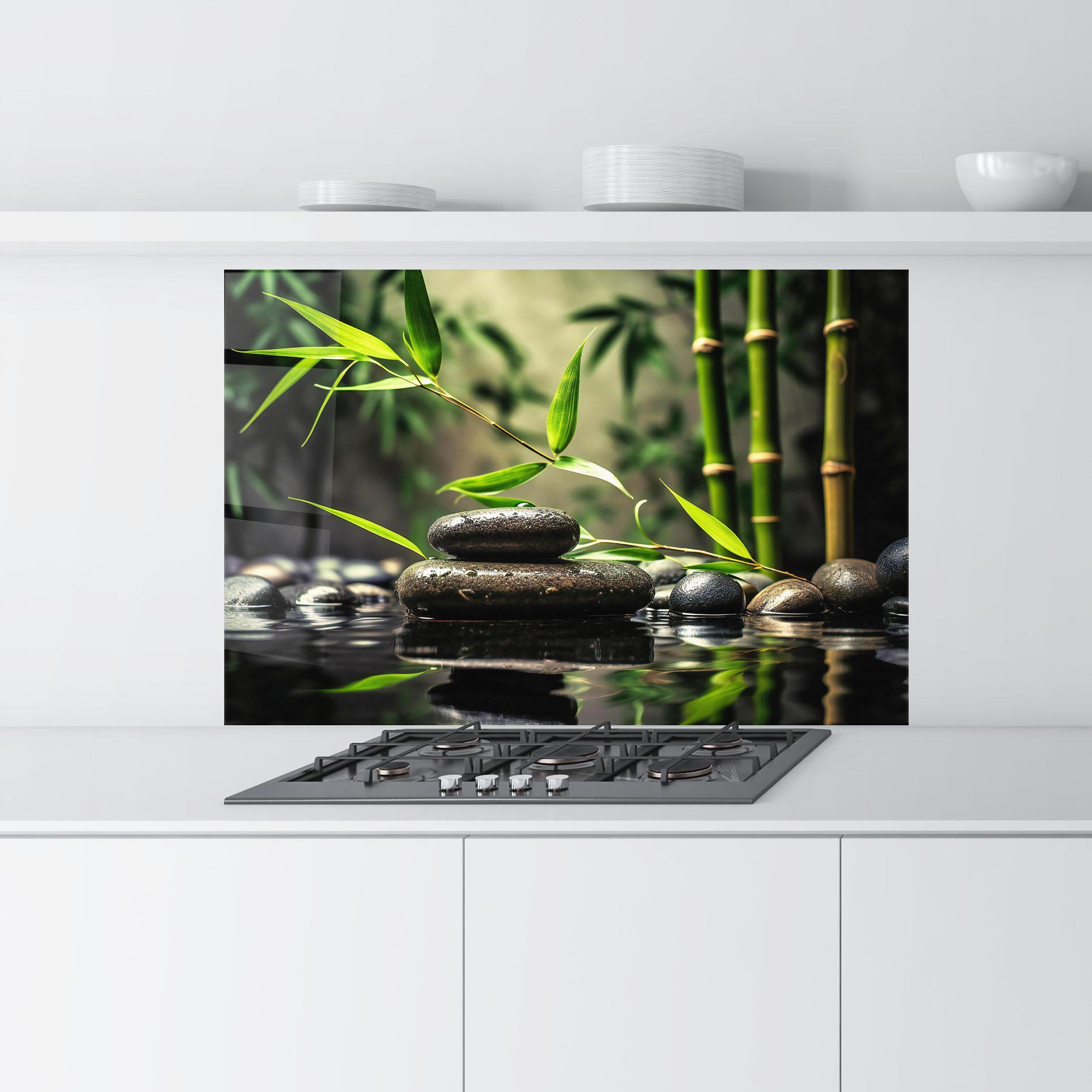Panel Szklany do Kuchni Bamboo Plant Water mockup 9