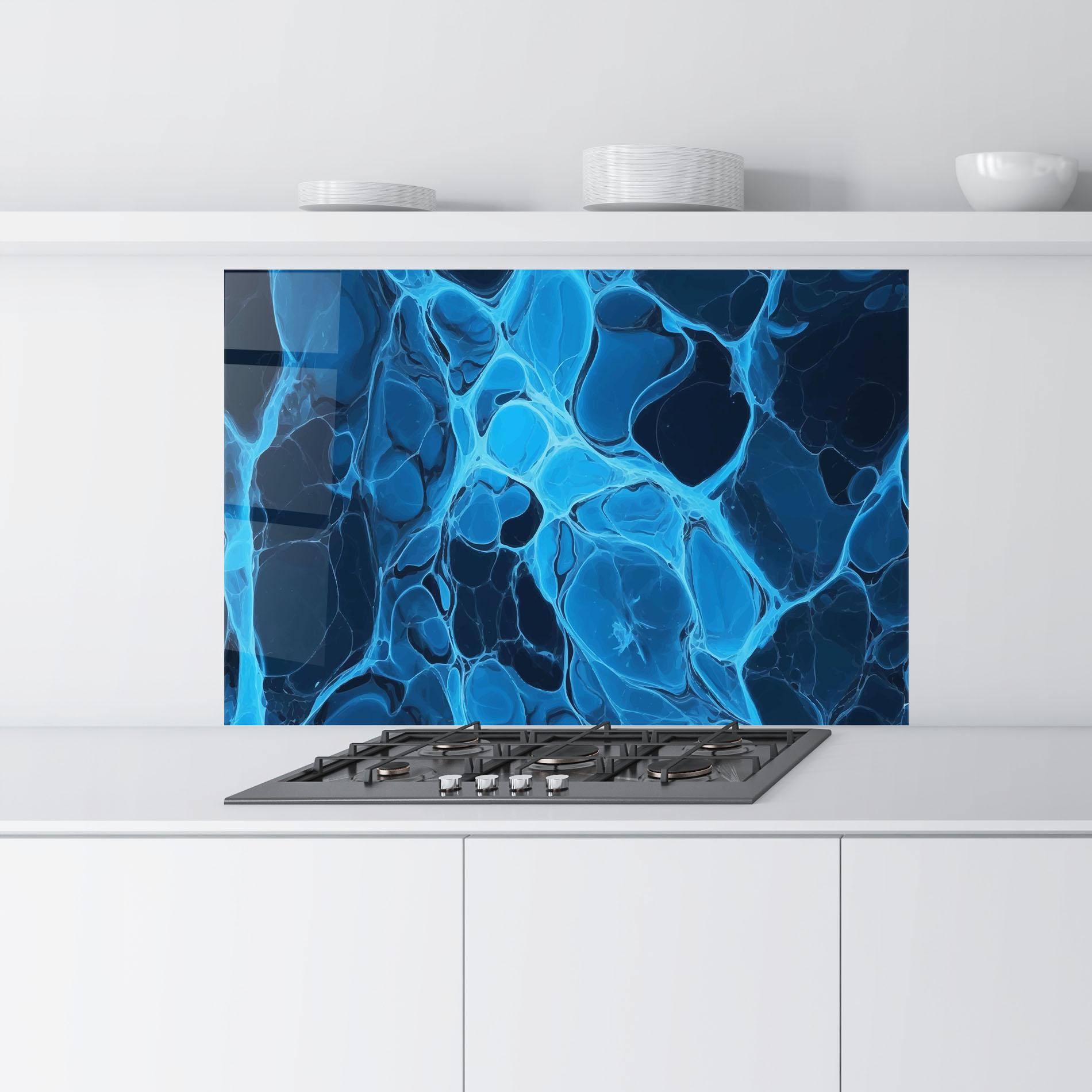 Panel Szklany do Kuchni Blue Shade Water mockup 9