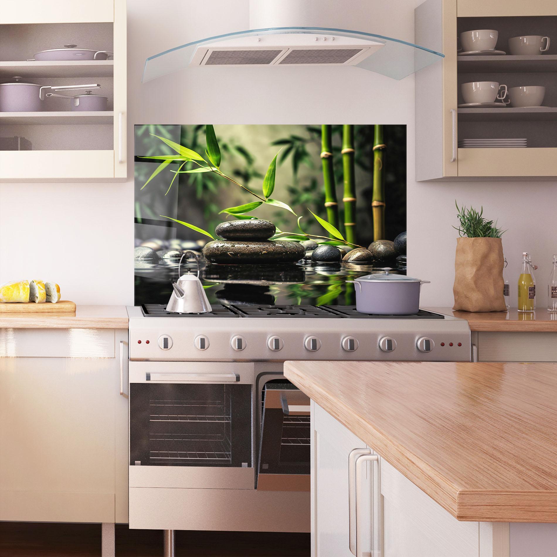 Panel Szklany do Kuchni Bamboo Plant Water mockup 1