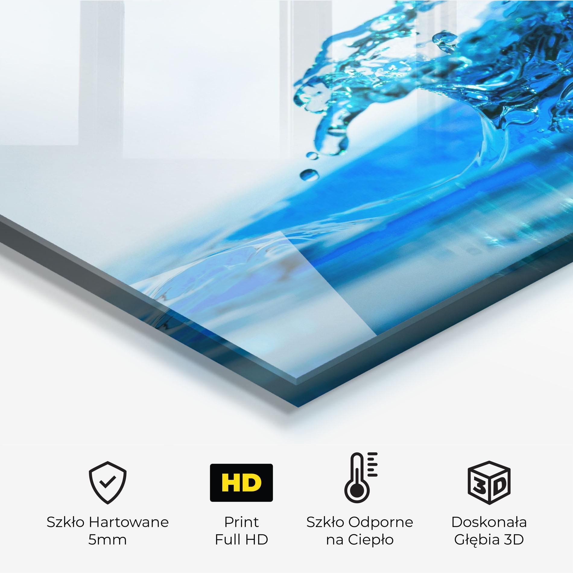 Panel Szklany do Kuchni Blue Water Splash mockup 2